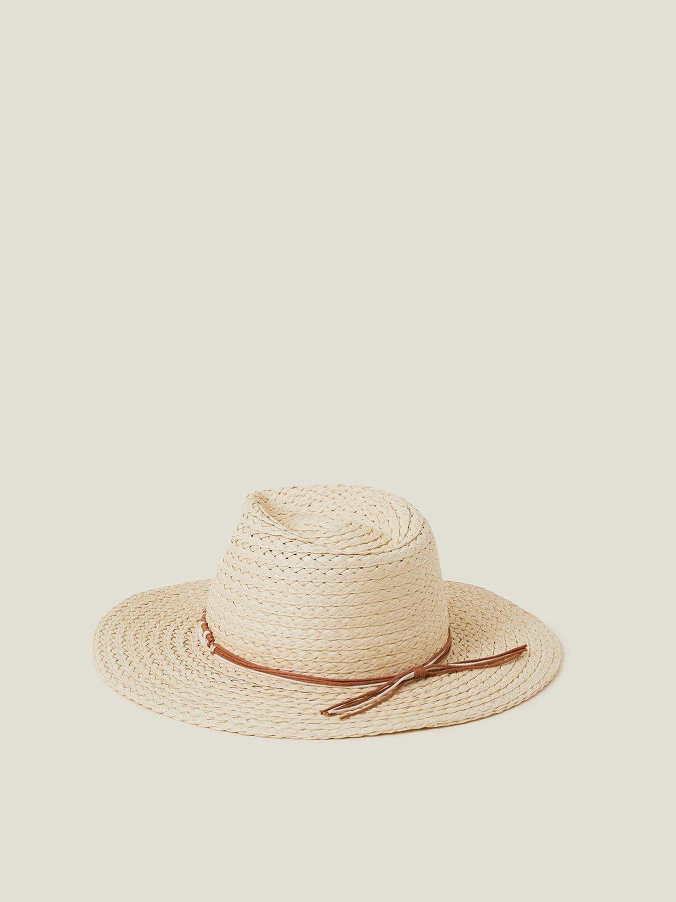 Image 3 of 4 of Accessorize Western Straw Fedora Hat - Natural