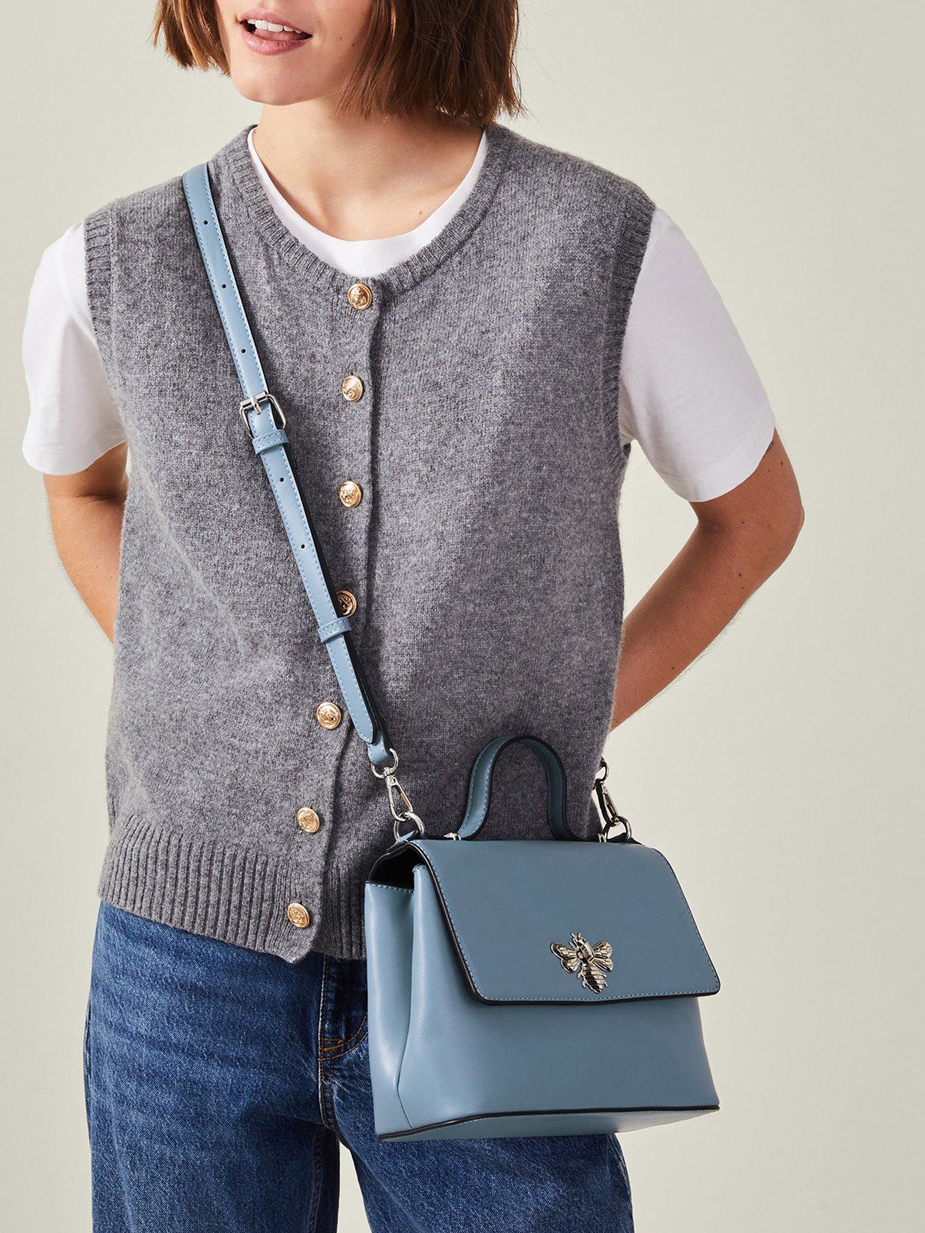 Image 2 of 5 of Accessorize Britney Bee Handheld Bag - Blue