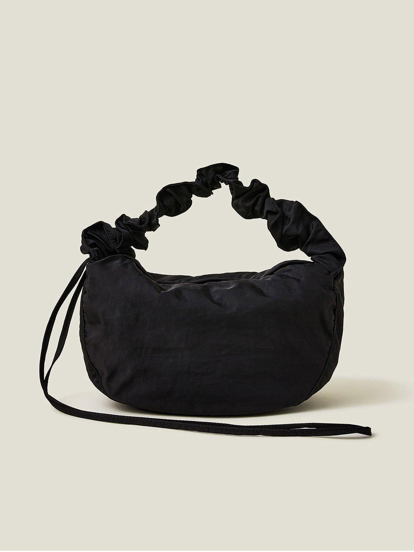 Image 1 of 5 of Accessorize Ruched Sling Bag - Black