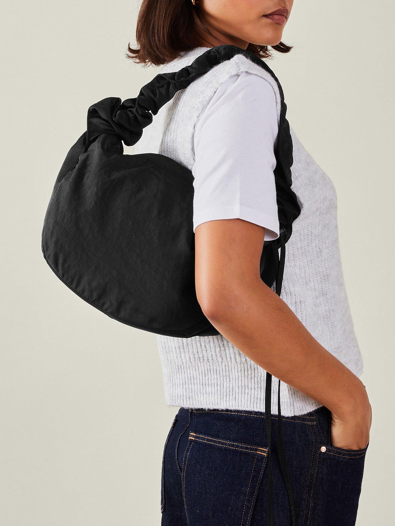 Image 2 of 5 of Accessorize Ruched Sling Bag - Black