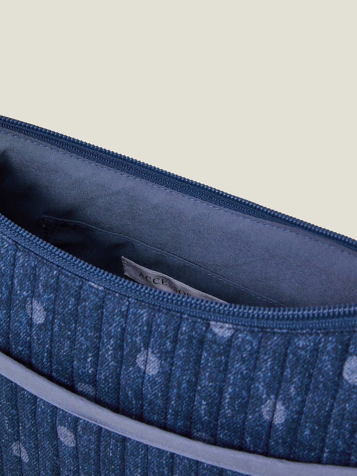 Image 5 of 5 of Accessorize Polka Dot Denim Slingbag - Blue