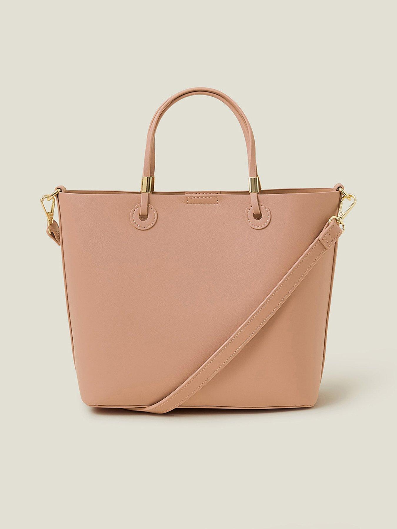 undefined Metal Detail Handheld Bag - Blush