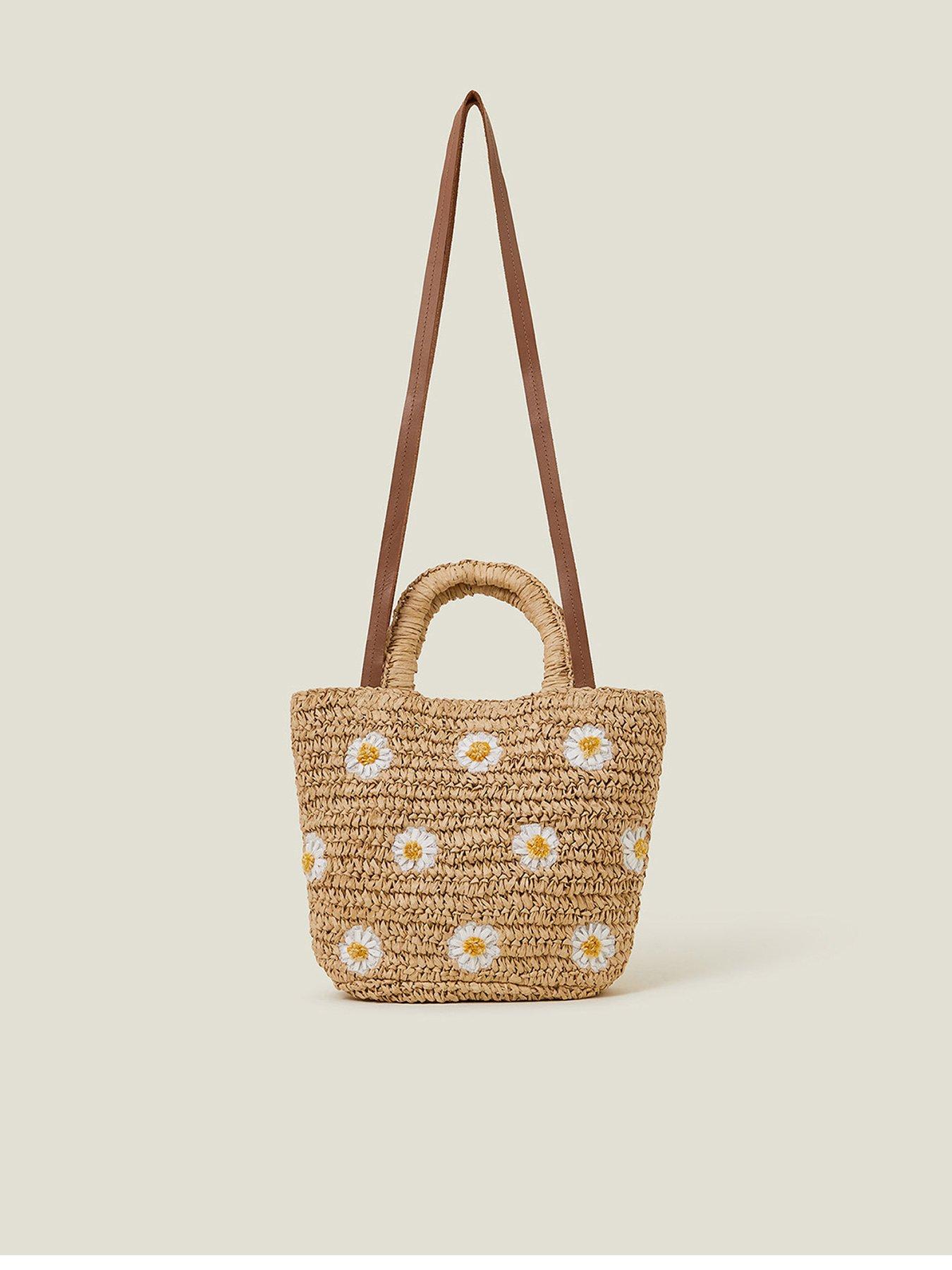 Image 1 of 5 of Accessorize Raffia Daisy Handheld - Natural