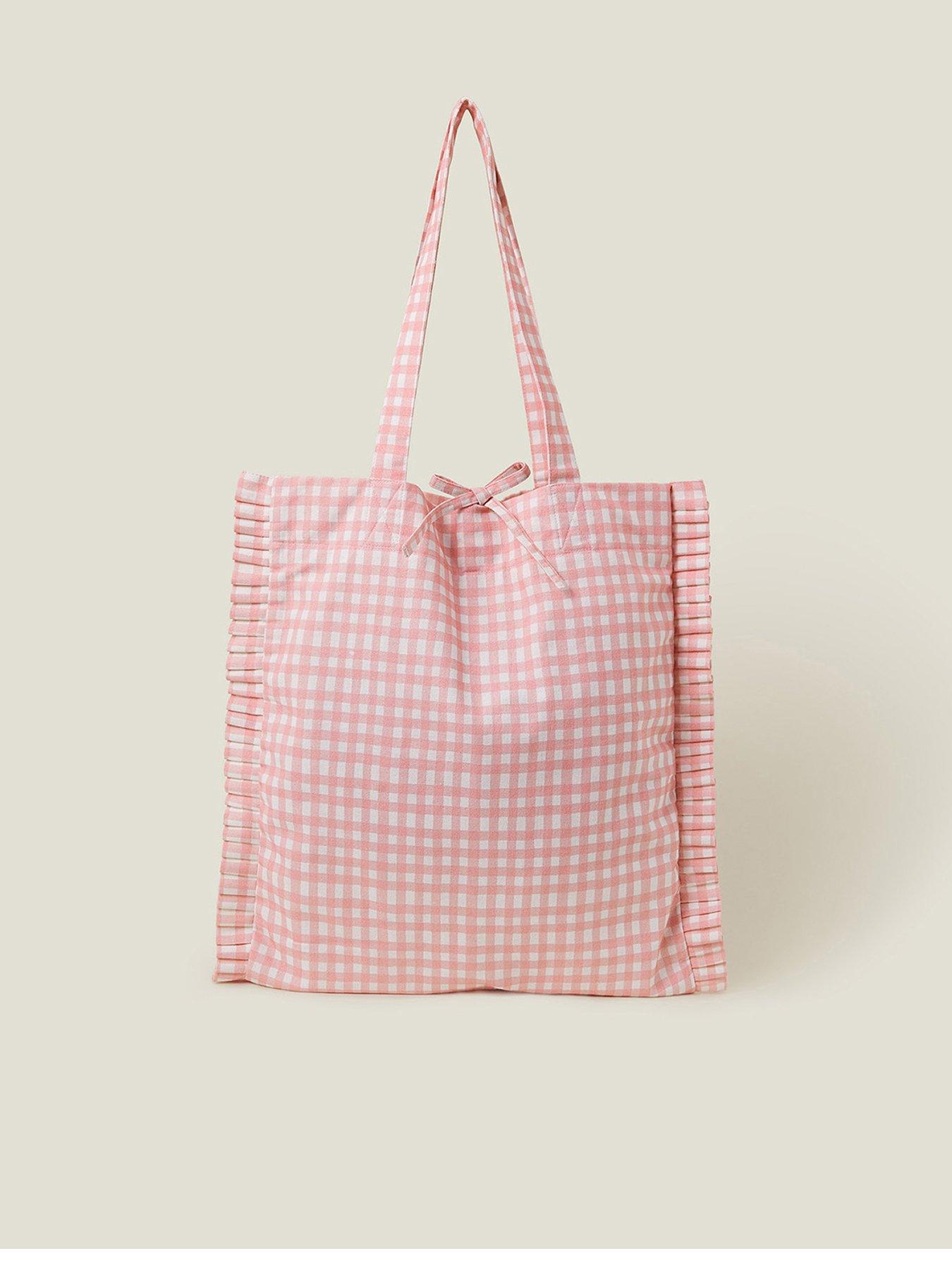 undefined Gingham Shopper - Pink