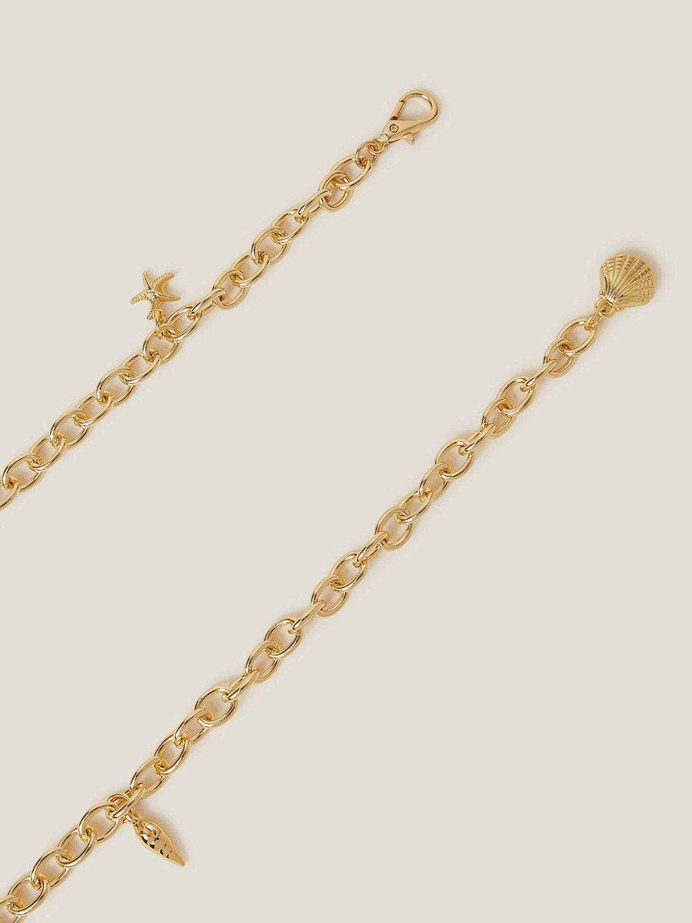 Image 3 of 3 of Accessorize Shell Chain Belt - Gold