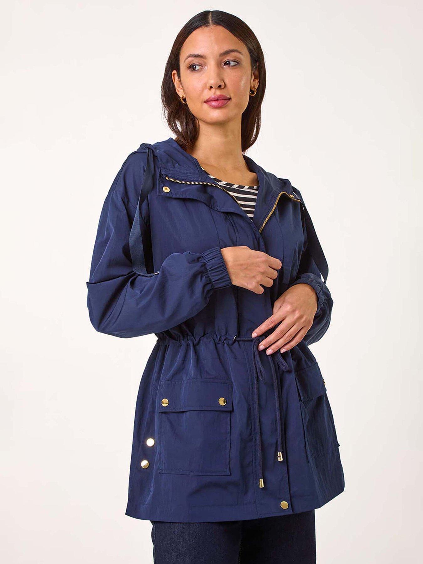 undefined Shower Resistant Rain Jacket - Navy