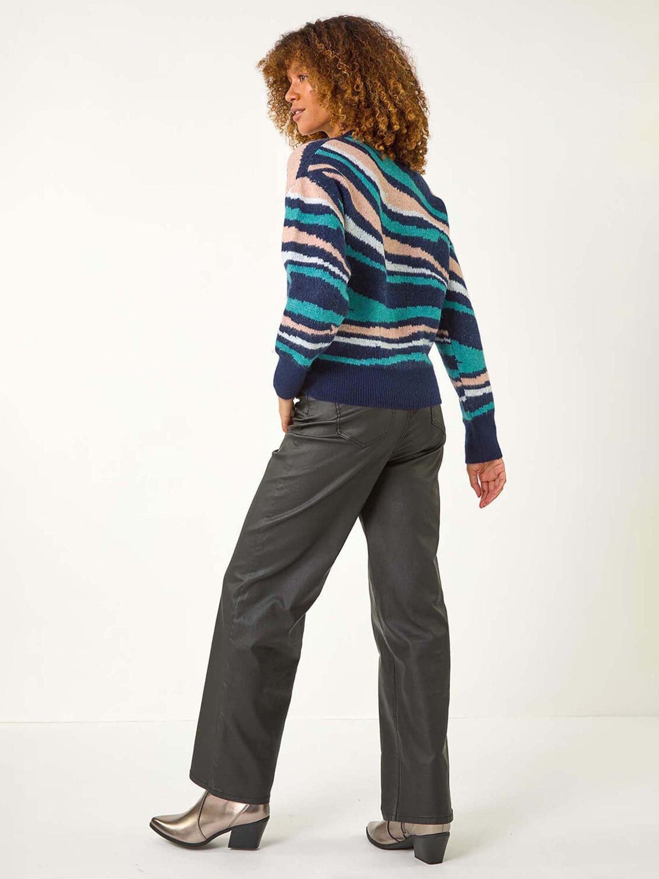Image 2 of 5 of Roman Sequin Animal Print Jumper - Green