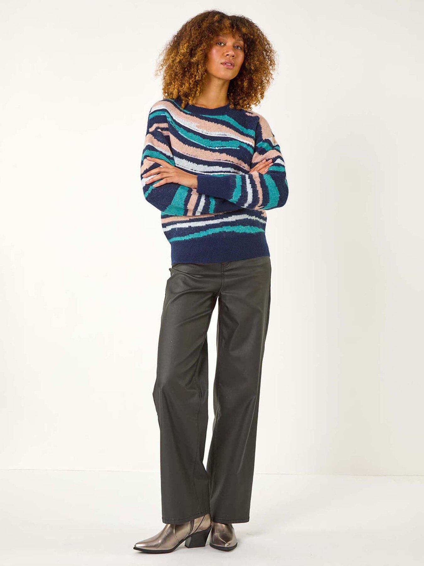 Image 3 of 5 of Roman Sequin Animal Print Jumper - Green