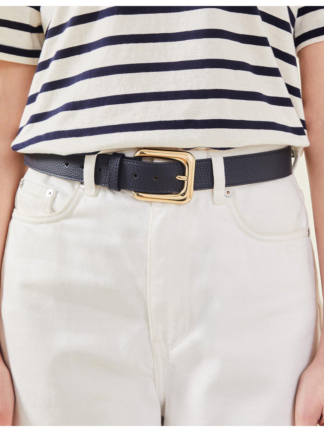 Image 2 of 3 of Accessorize Buckle Belt - Navy