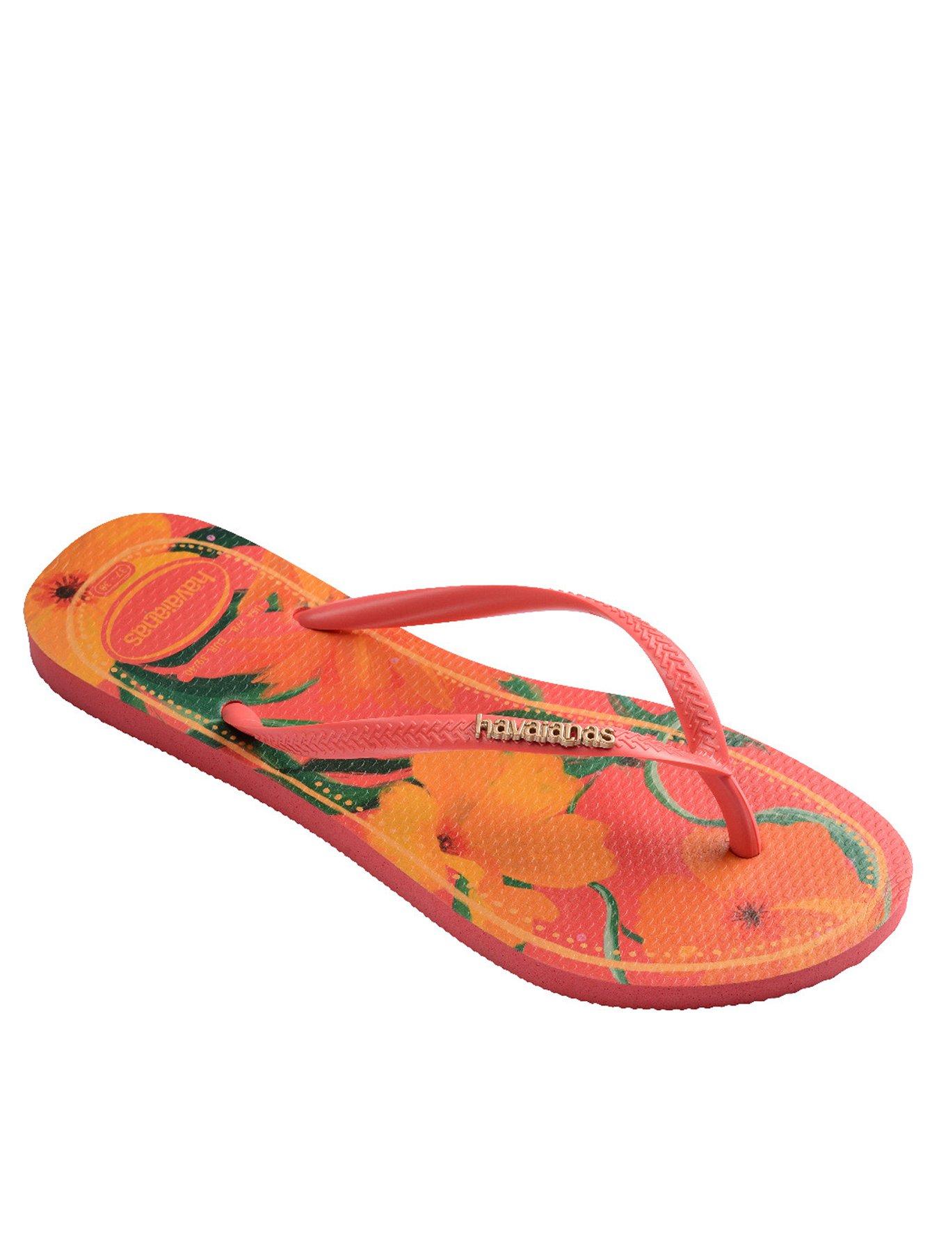 undefined Slim Tropical Flip Flop - Tropical Coral
