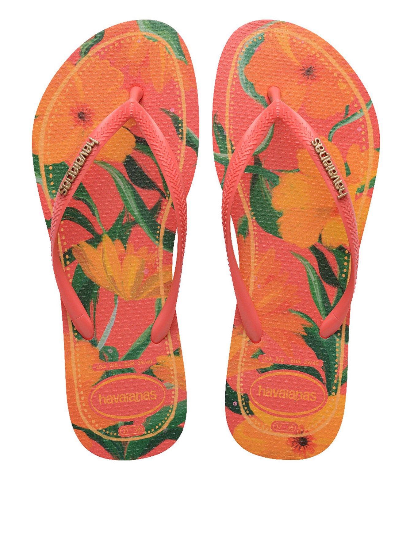 undefined Slim Tropical Flip Flop - Tropical Coral
