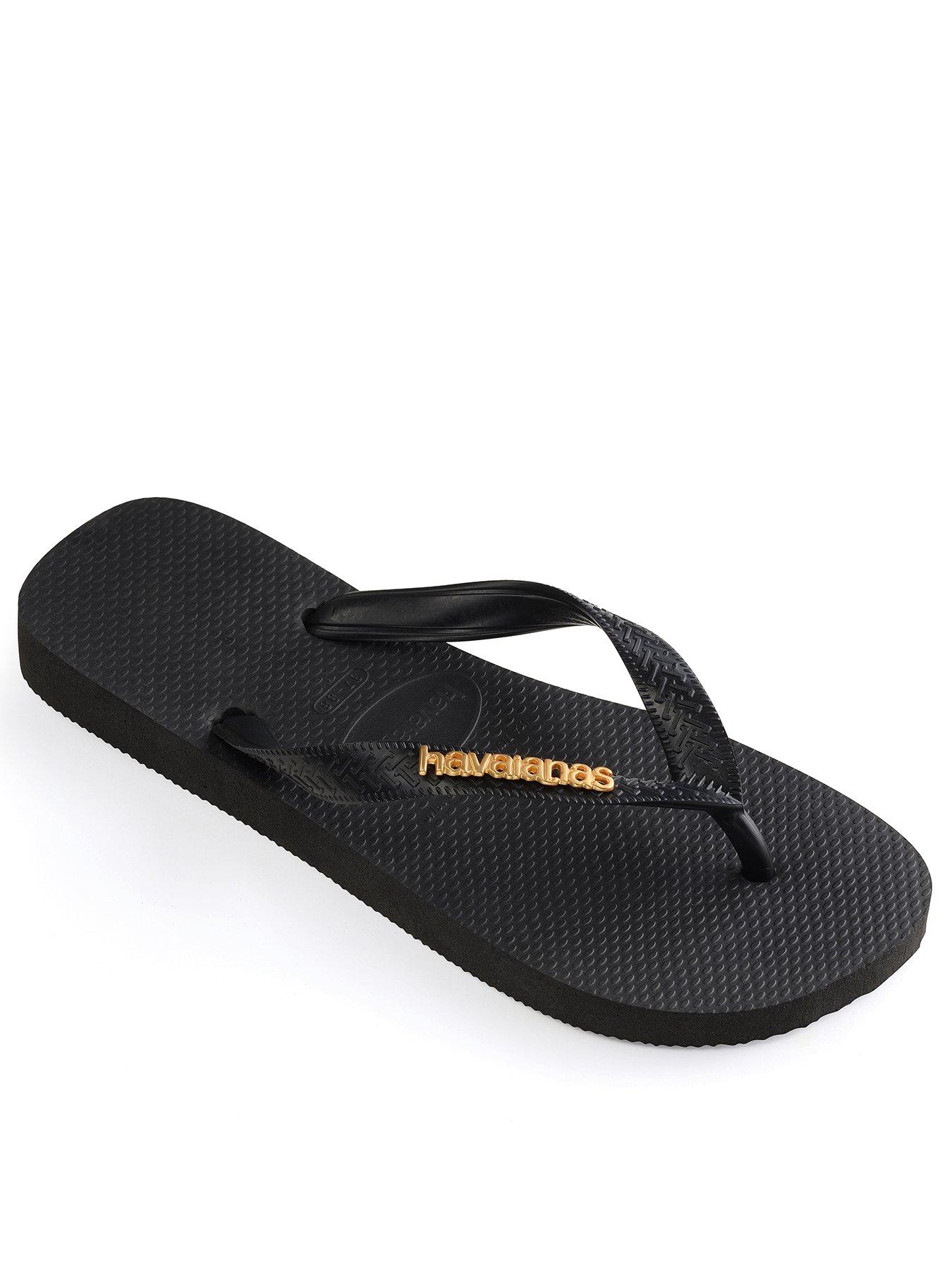 undefined Top Logo Metallic Flip Flop - Black