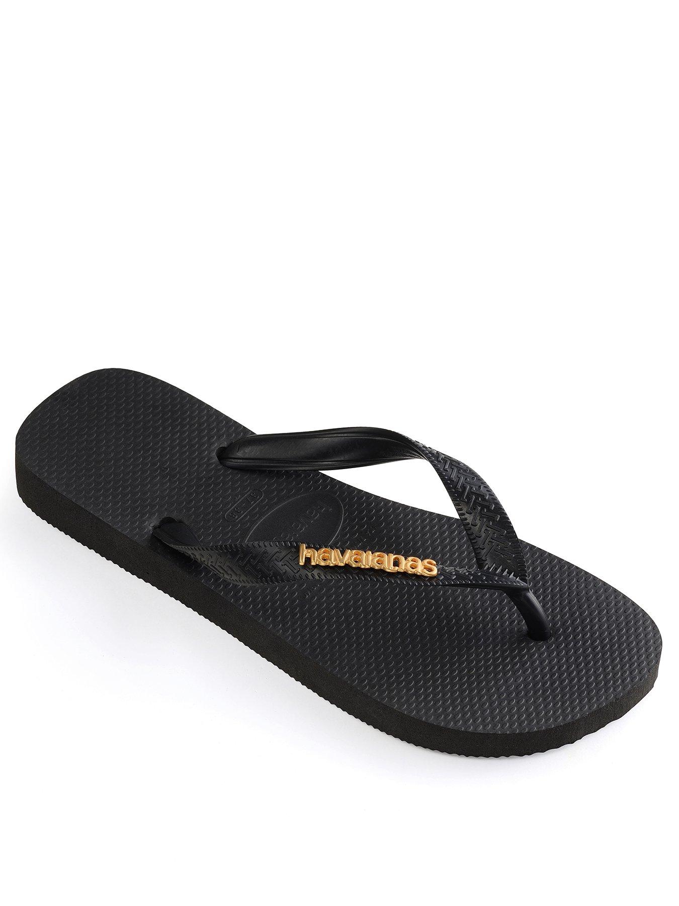 Image 2 of 5 of Havaianas Top Logo Metallic Flip Flop - Black