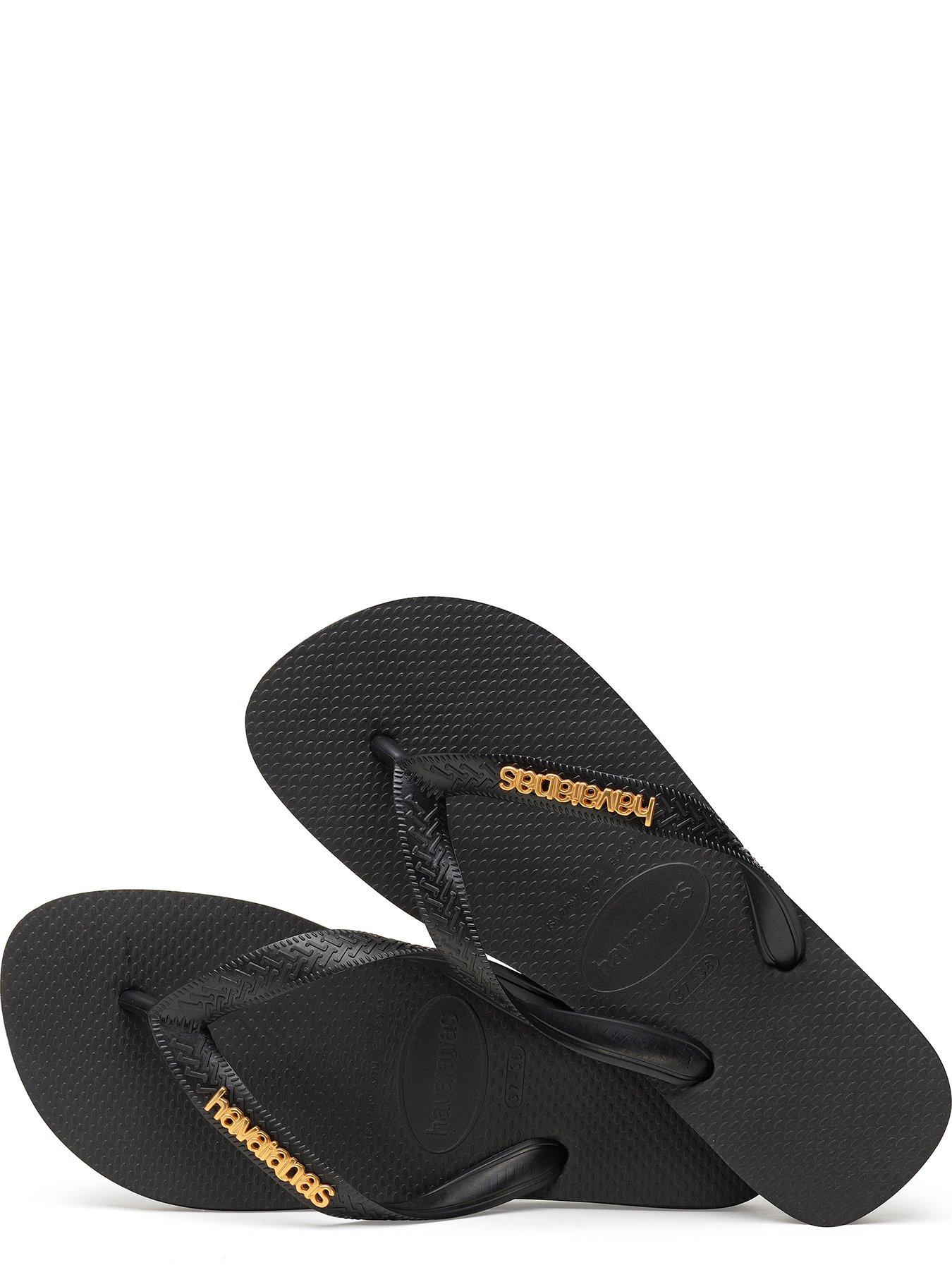 Image 4 of 5 of Havaianas Top Logo Metallic Flip Flop - Black