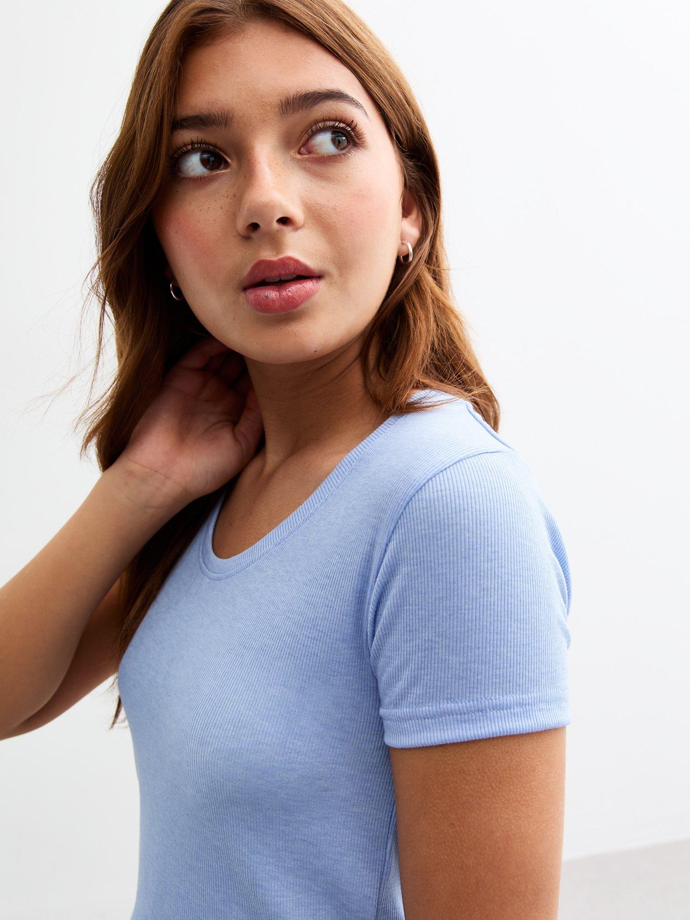 Image 4 of 4 of New Look 915 Girls Ribbed Top And Shorts Pyjamas - Blue
