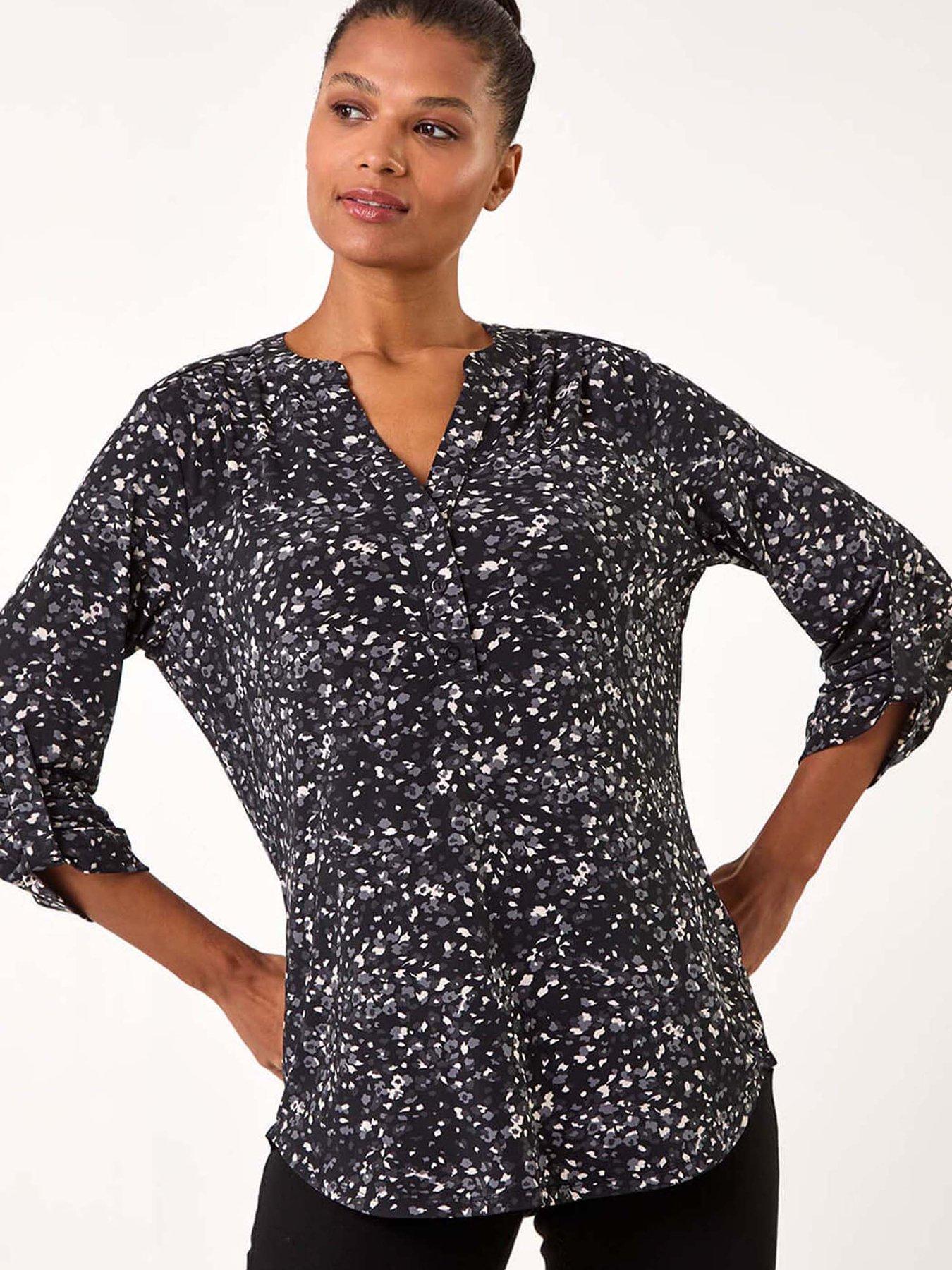 undefined Speckled Print Stretch Shirt - Grey