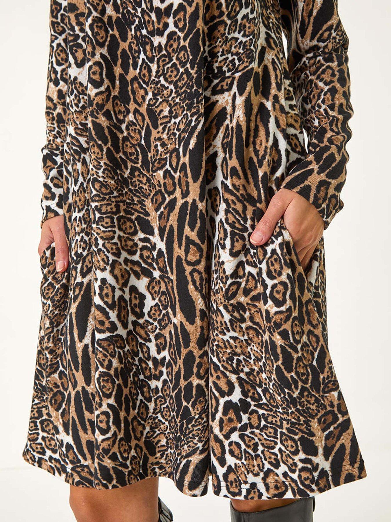 Image 5 of 5 of Roman Animal Print Swing Dress - Beige