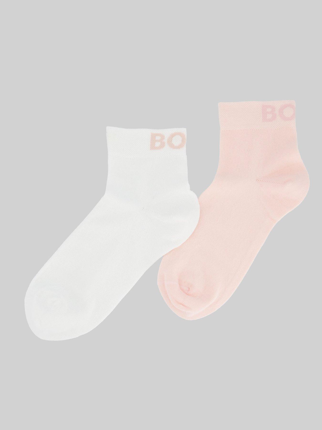 BOSS 2 Pack Logo Socks - Pink