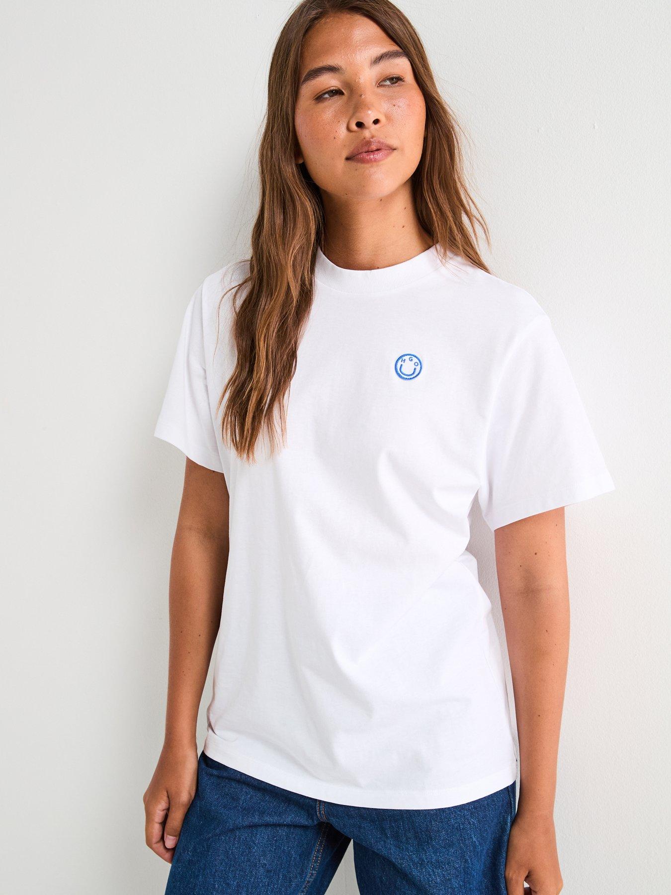 undefined Vintage Tee With Smile Logo - White