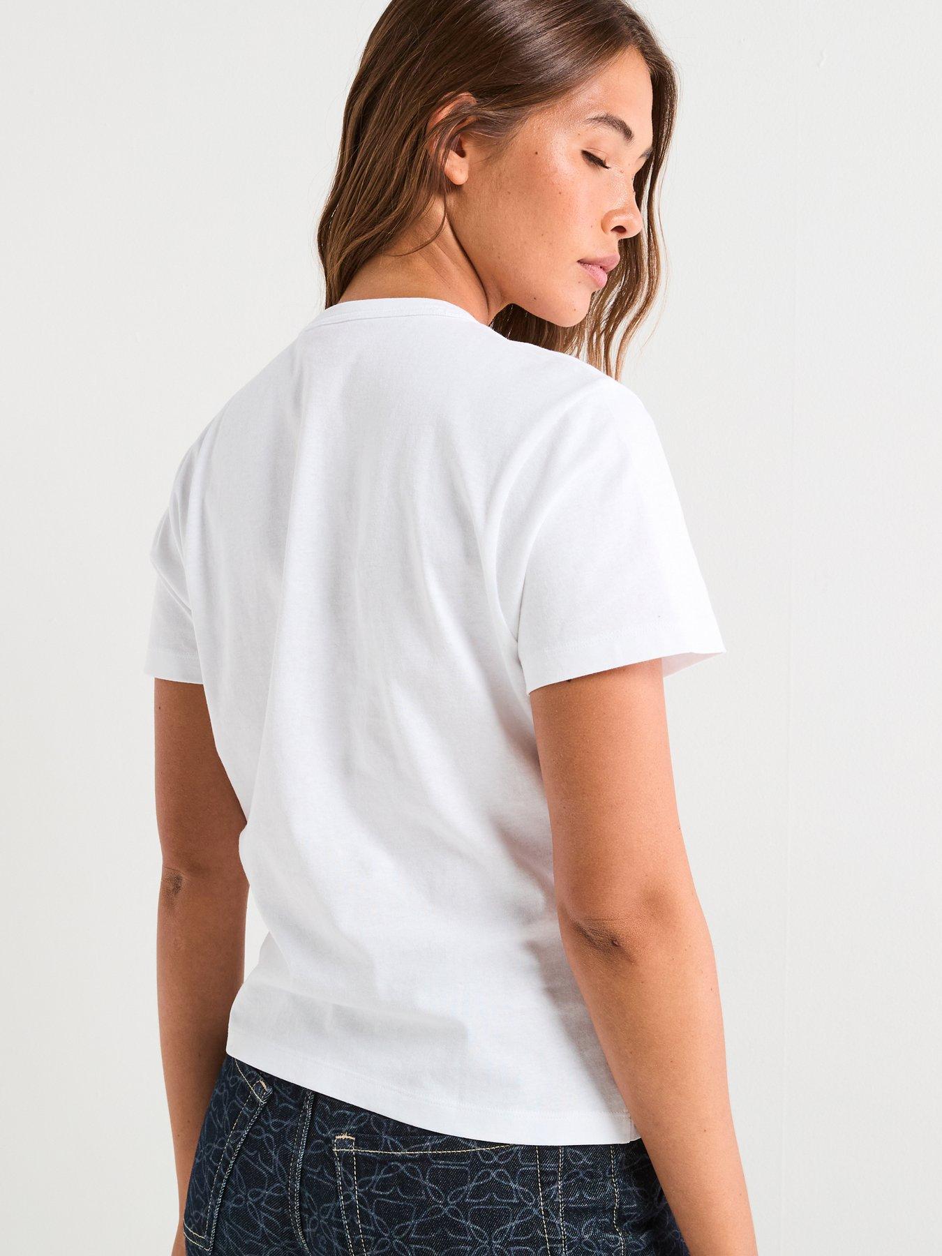 Image 2 of 6 of HUGO Destrel Graphic T-Shirt - White