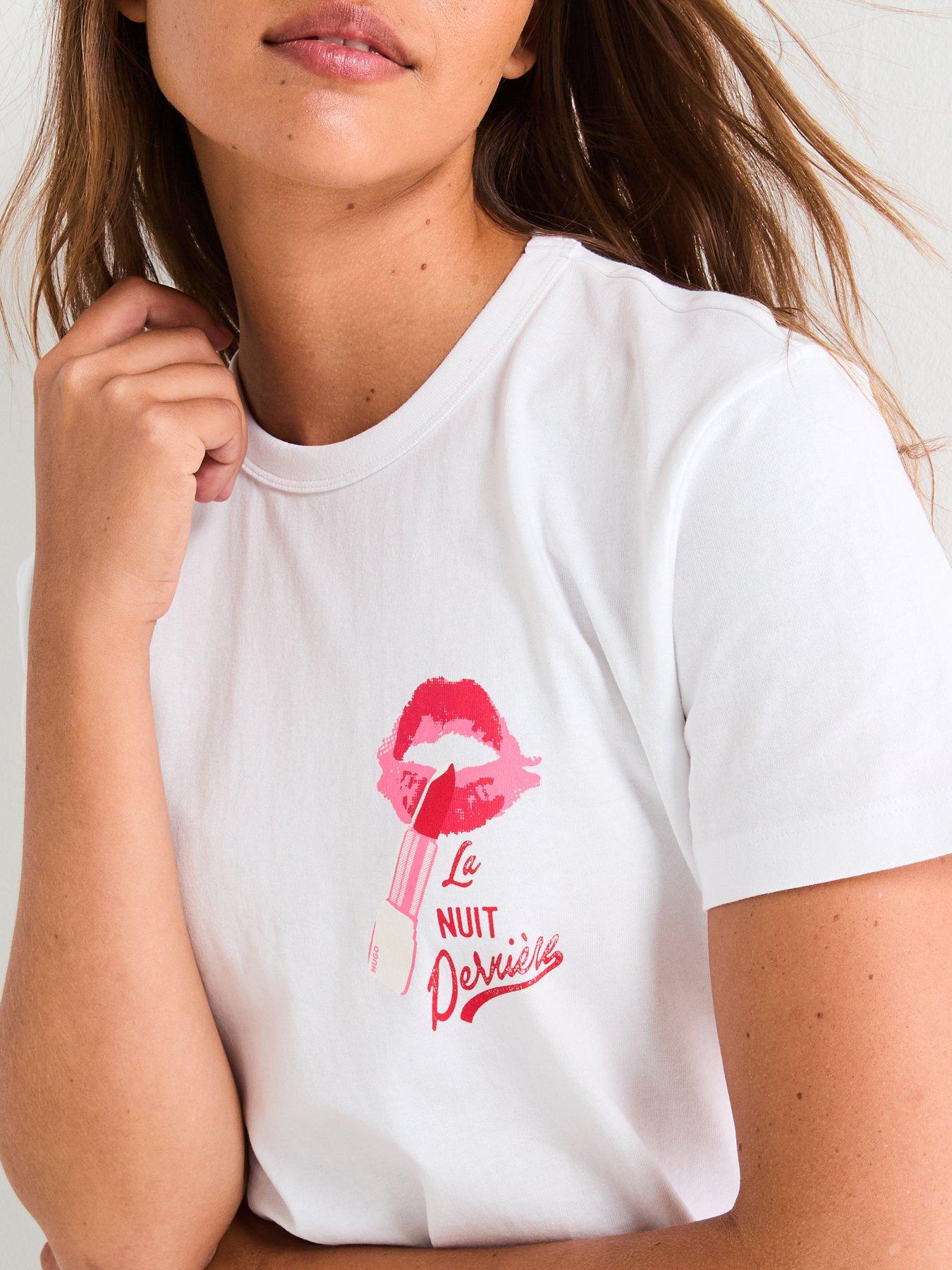 Image 4 of 6 of HUGO Destrel Graphic T-Shirt - White