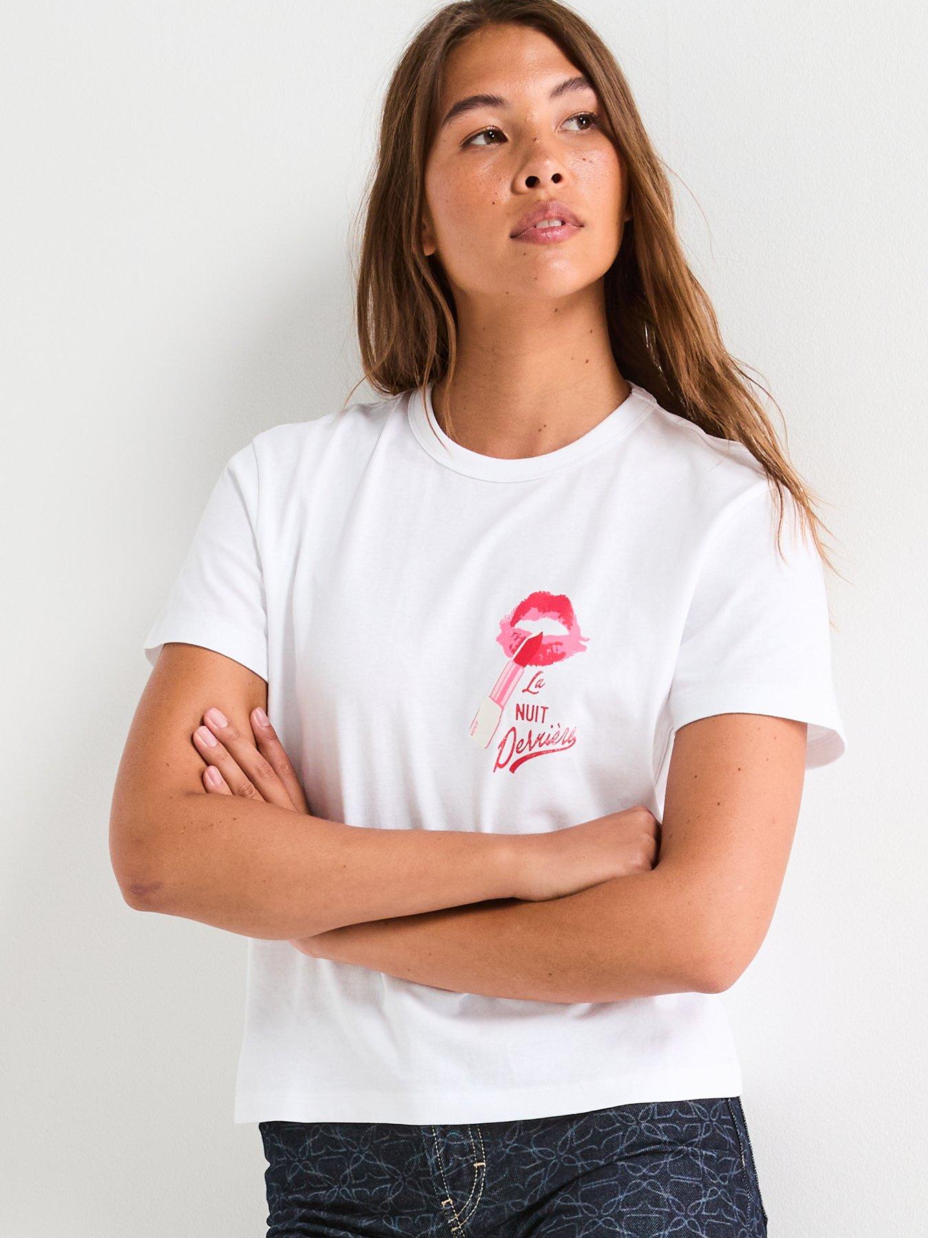 Image 6 of 6 of HUGO Destrel Graphic T-Shirt - White