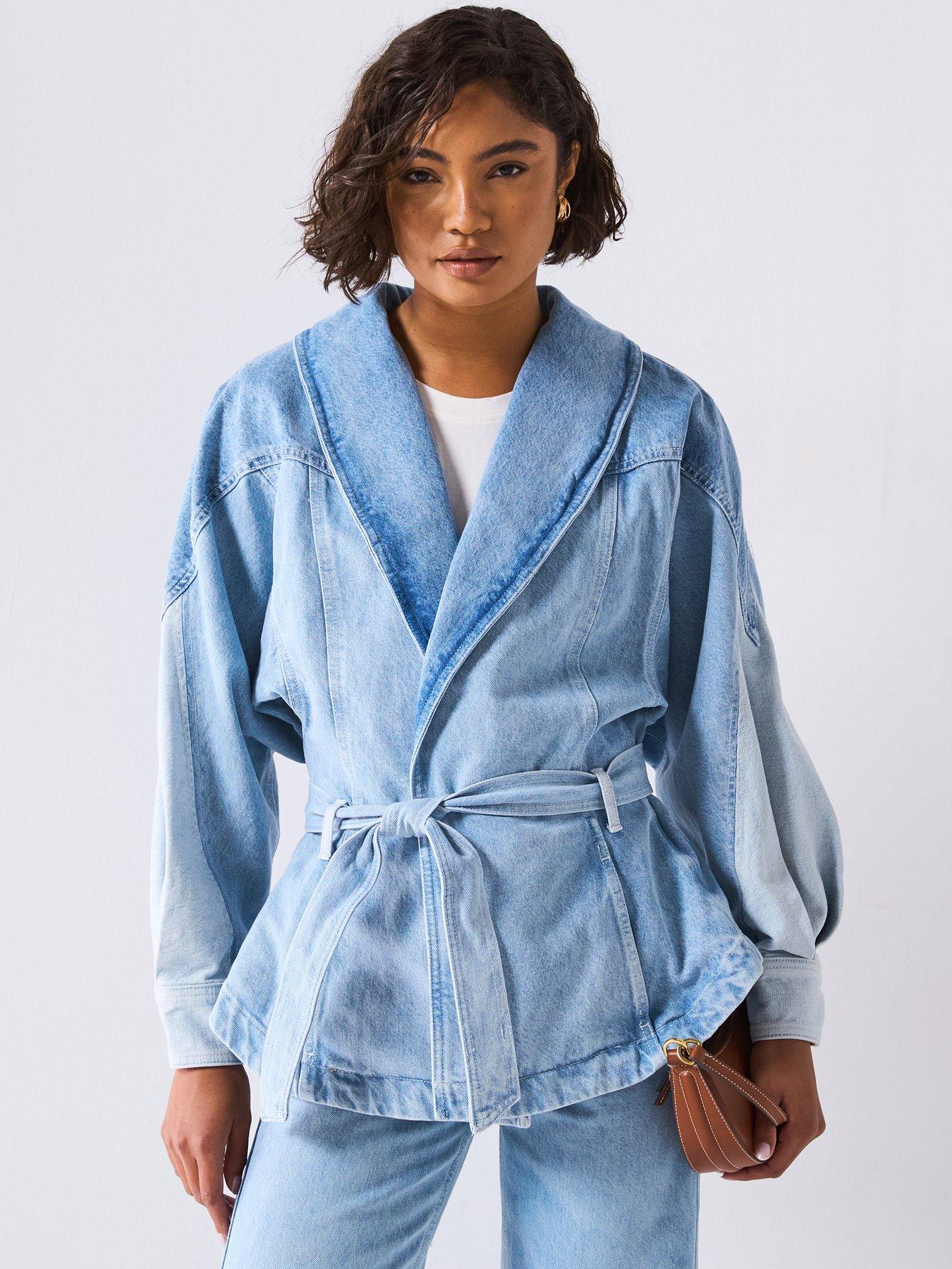 Image 1 of 6 of BOSS Peplum Hem Jacket - Blue