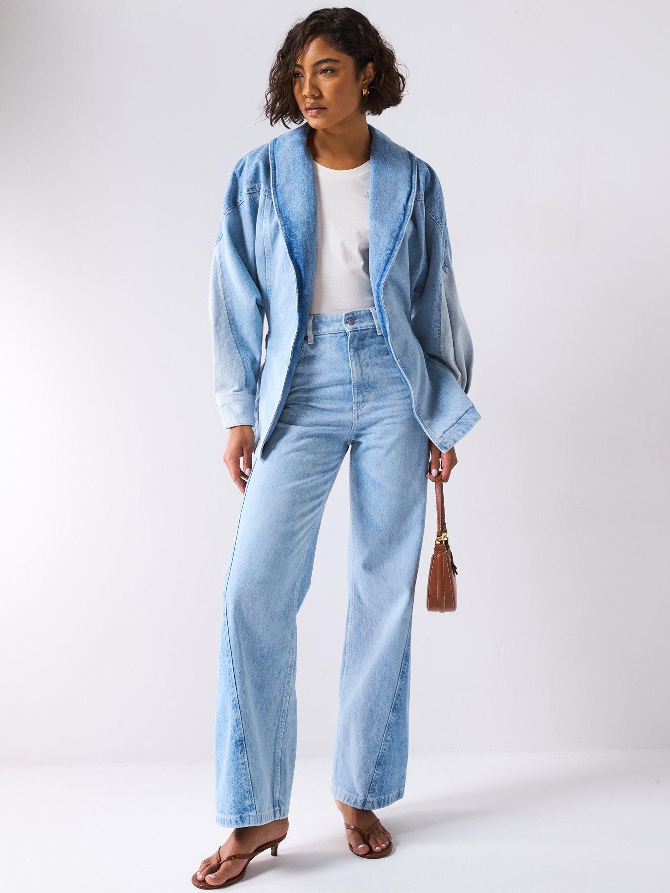 Image 3 of 6 of BOSS Peplum Hem Jacket - Blue