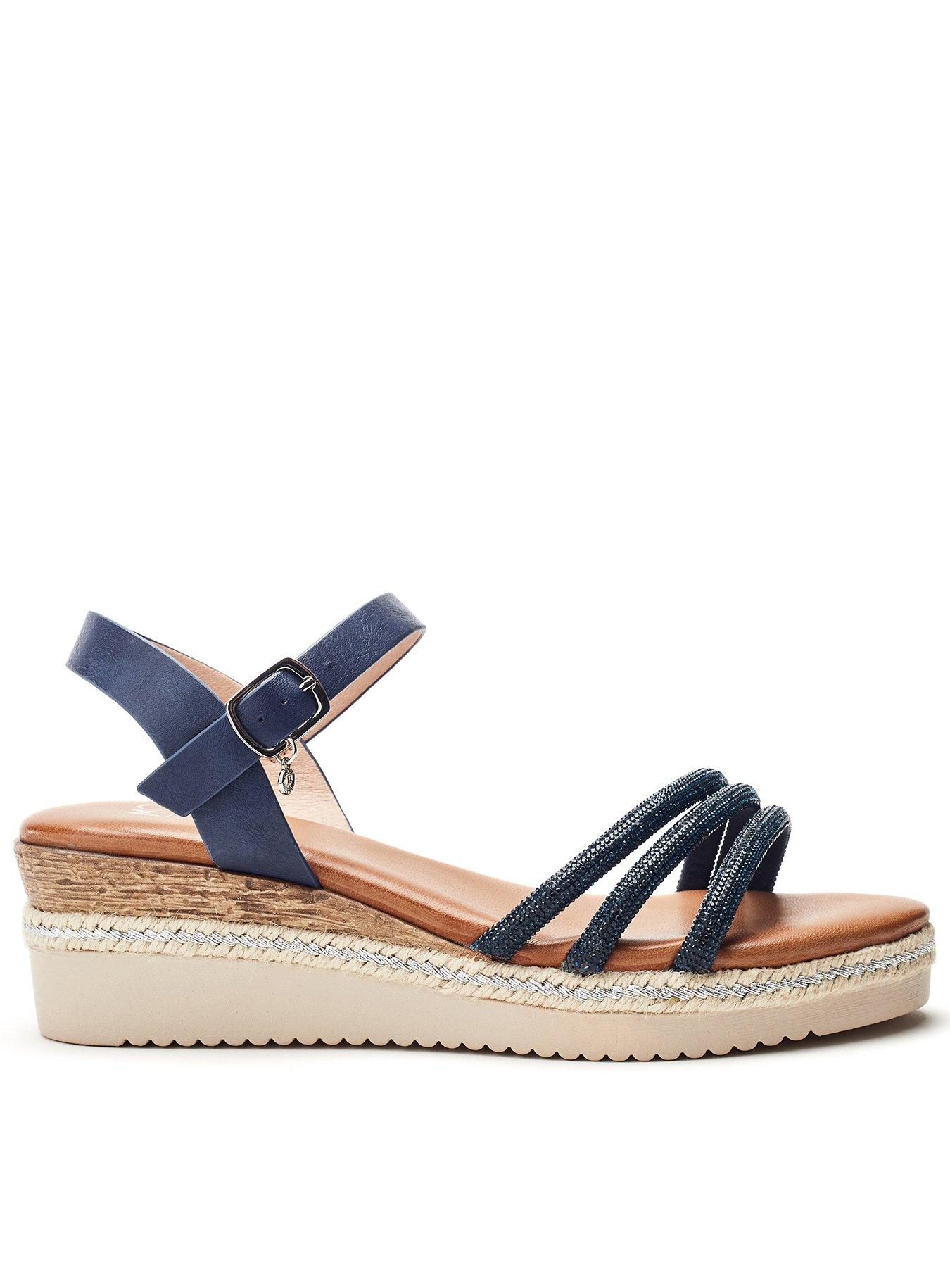 undefined Kandace Wedge Sandals - Navy