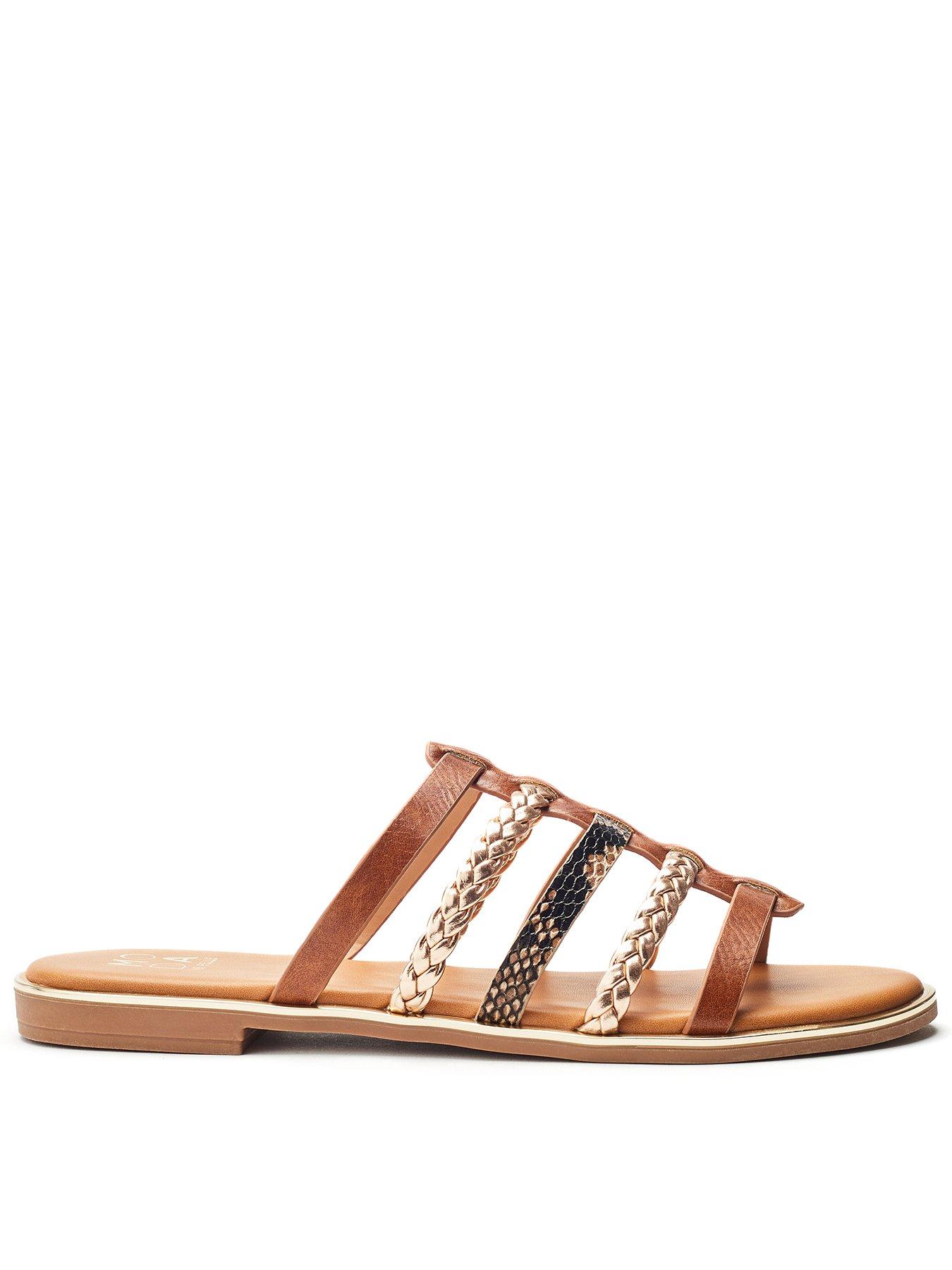 Image 1 of 4 of Moda In Pelle Junie Multi Strap Sandals - Tan