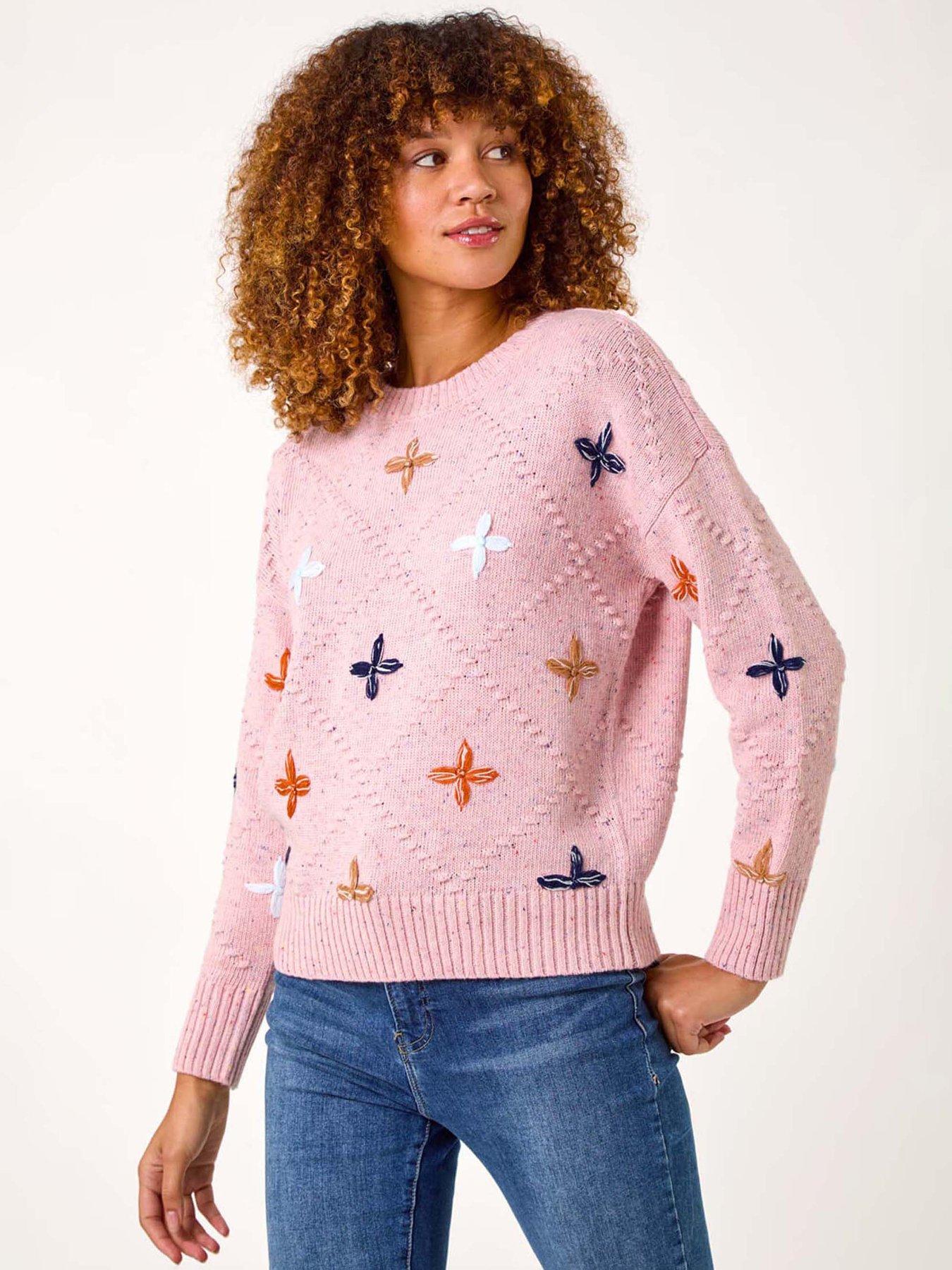 undefined Crafted Diamond Detail Jumper - Pink