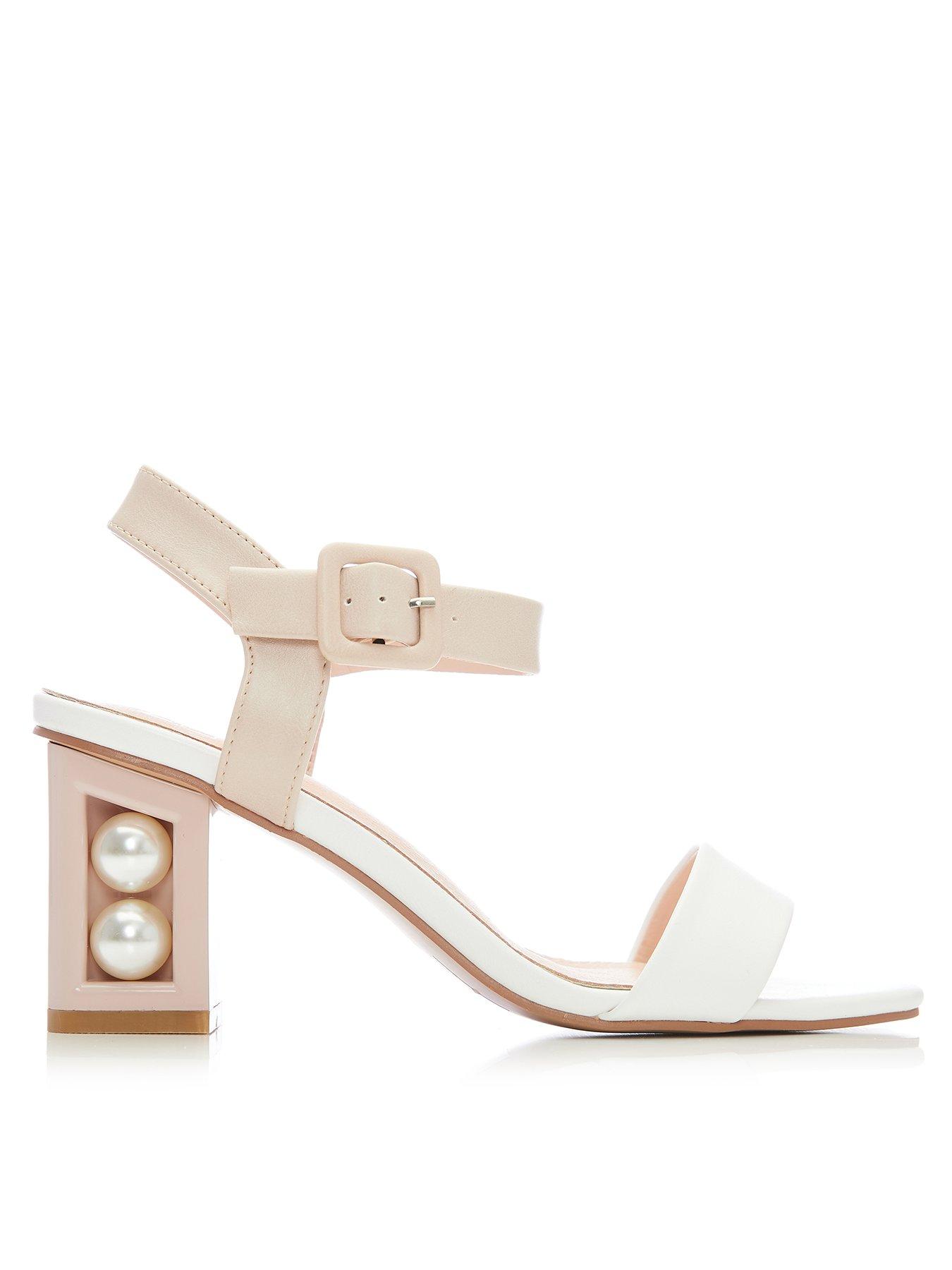 undefined Sandypearl Heel Detail Sandals - White/nude