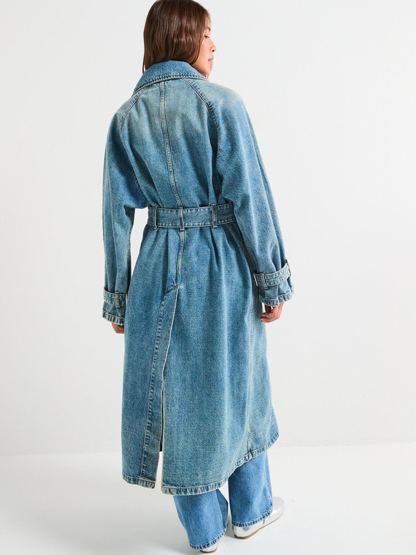 HUGO Garena Denim Trench Jacket - Blue | Very