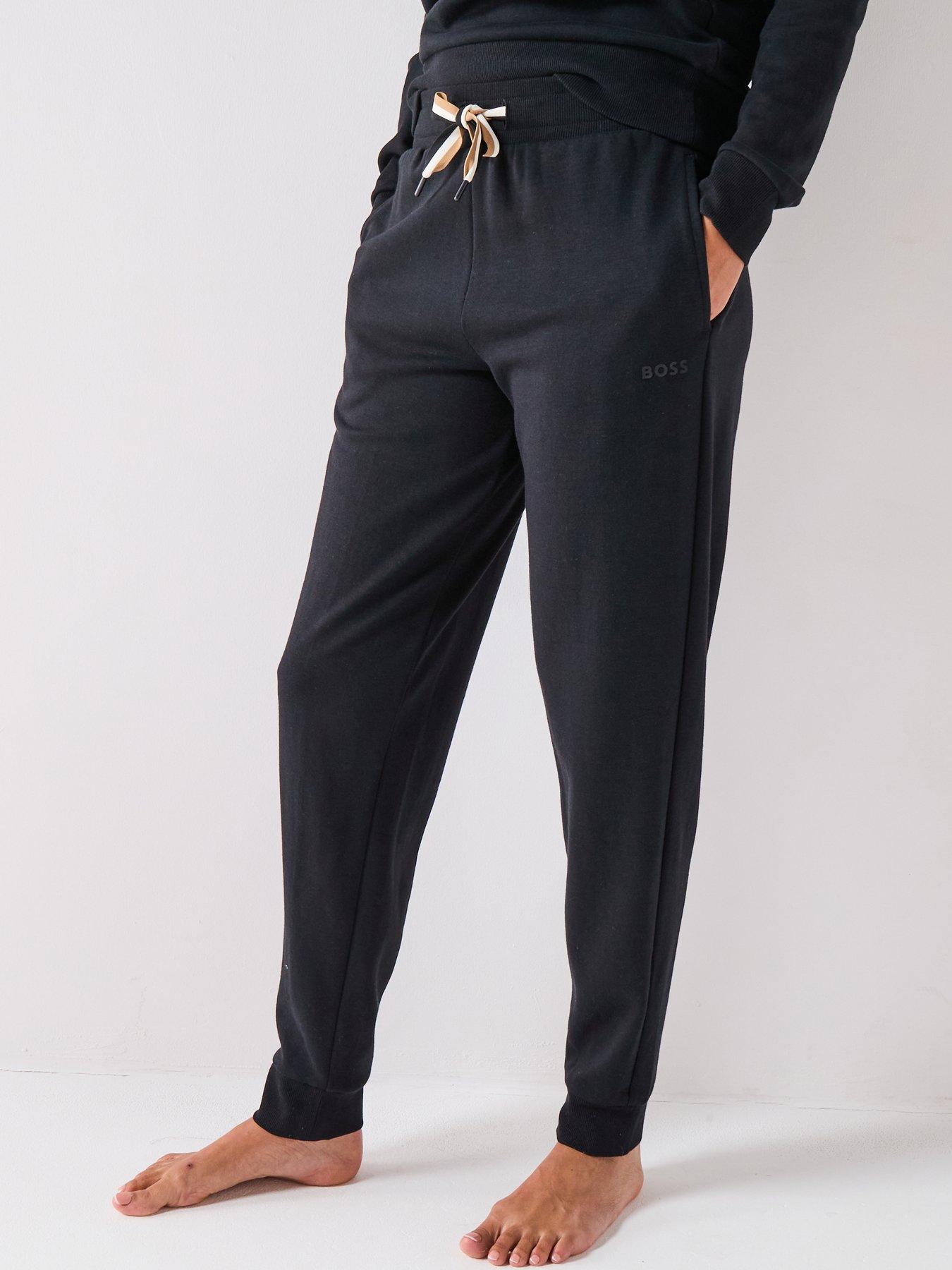 undefined Cuffed Tracksuit Bottoms With Signature Stripe Drawcord - Black