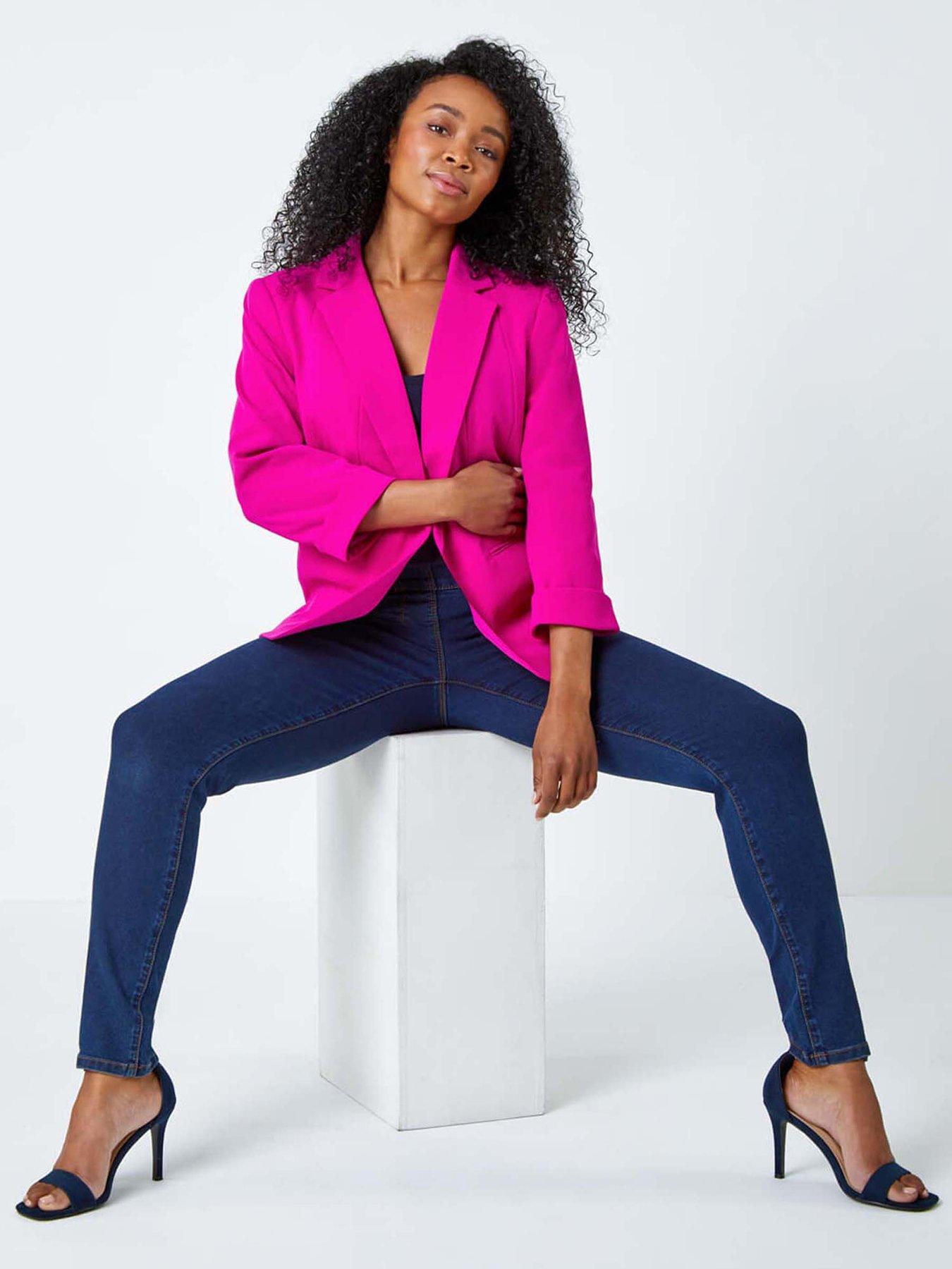 Image 3 of 5 of Roman Petite Classic Stretch Blazer - Pink