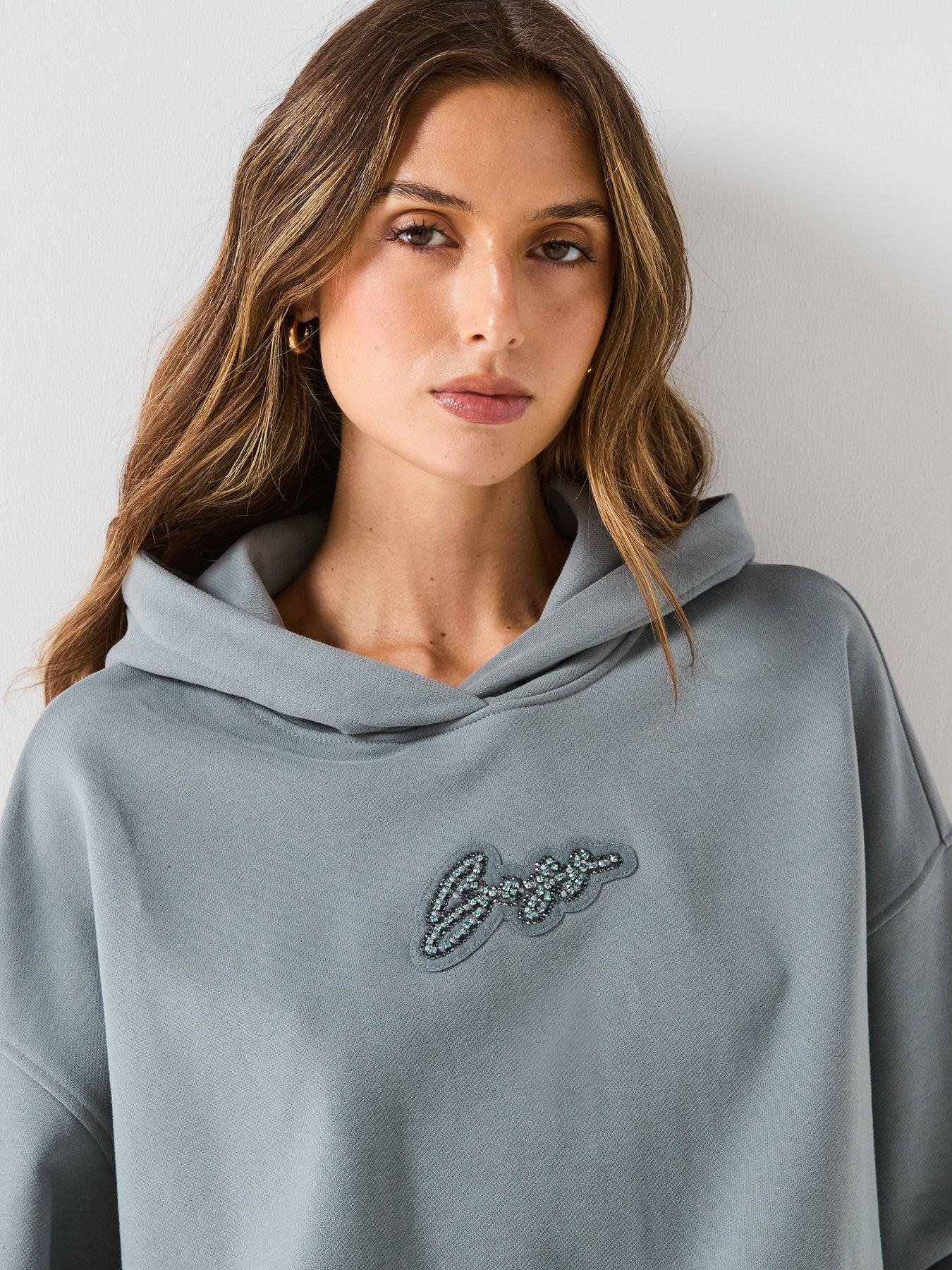 Image 4 of 6 of BOSS Embellished Logo Hoodie - Dark Blue