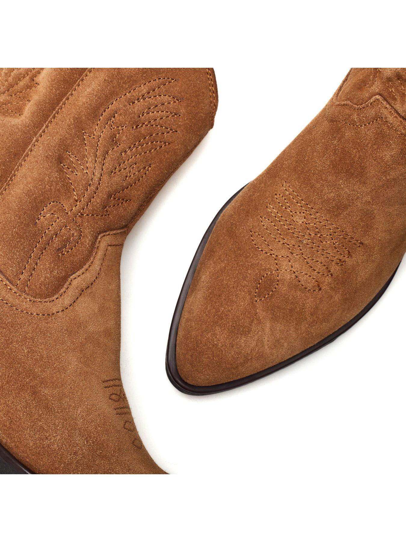 Image 4 of 4 of Moda In Pelle Bletchley Suede Western Boots - Tan
