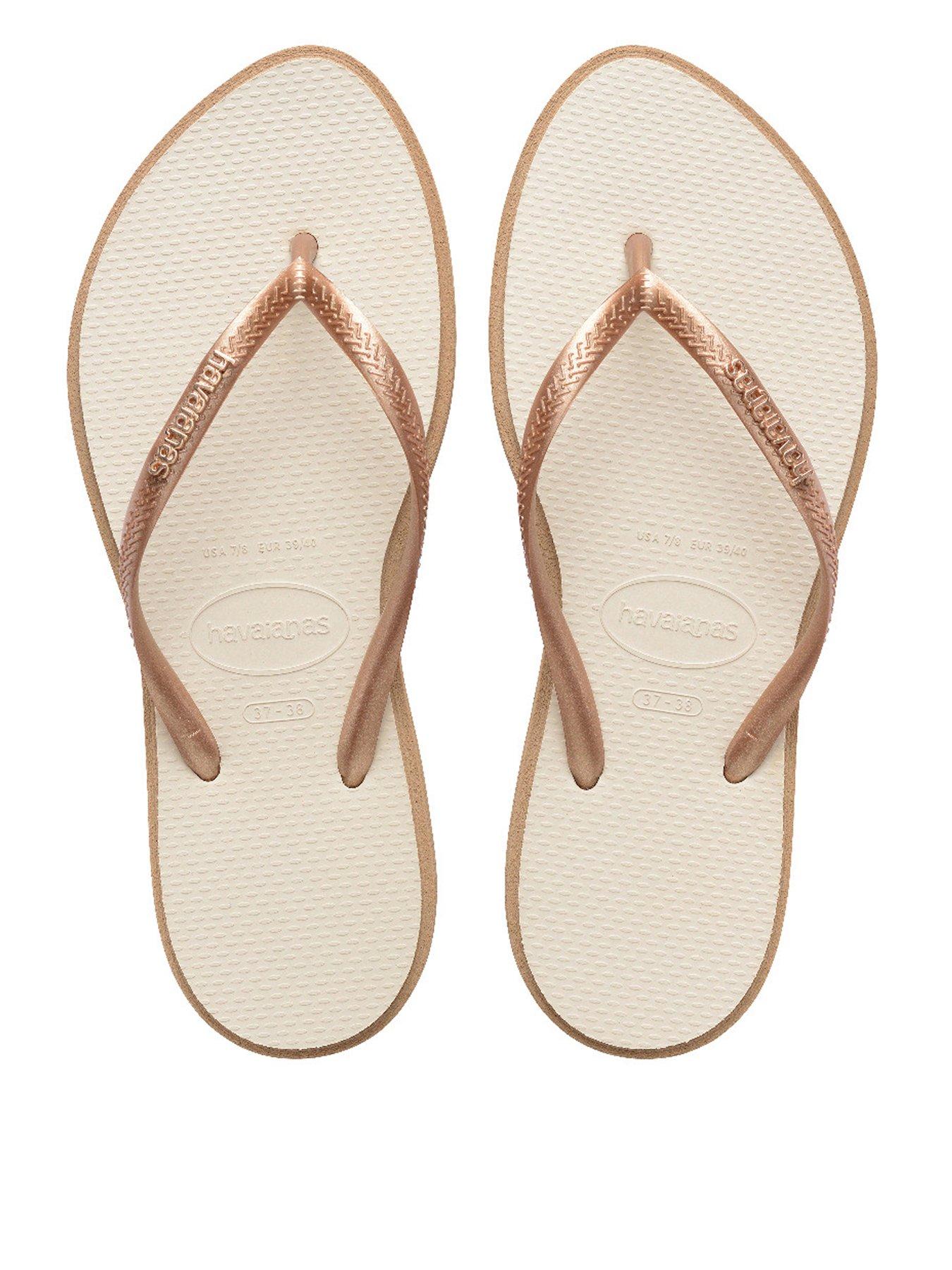 undefined Slim Point Flip Flops - Rose Gold