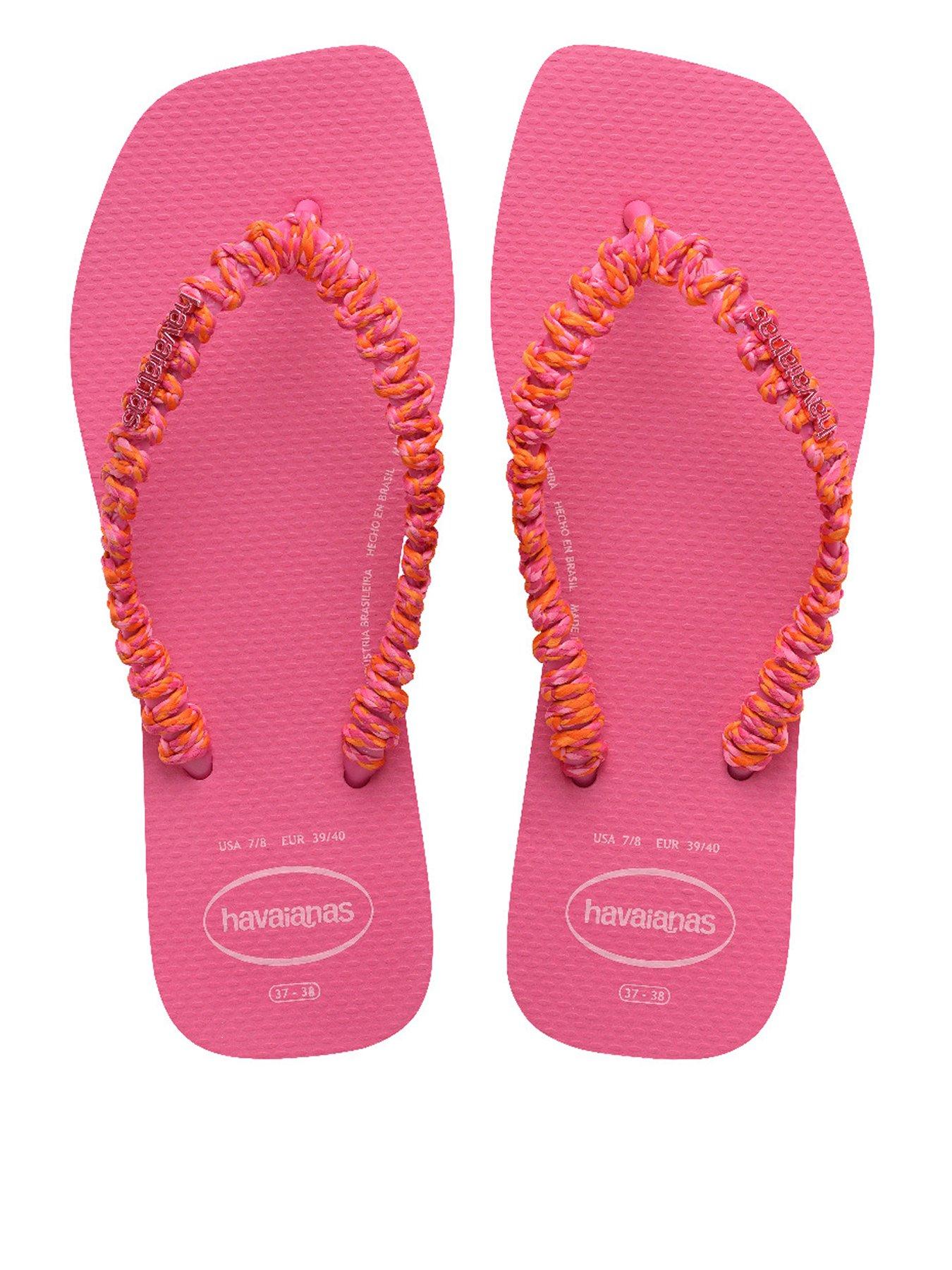 undefined Slim Square Boho Flip Flop - Pink Flux