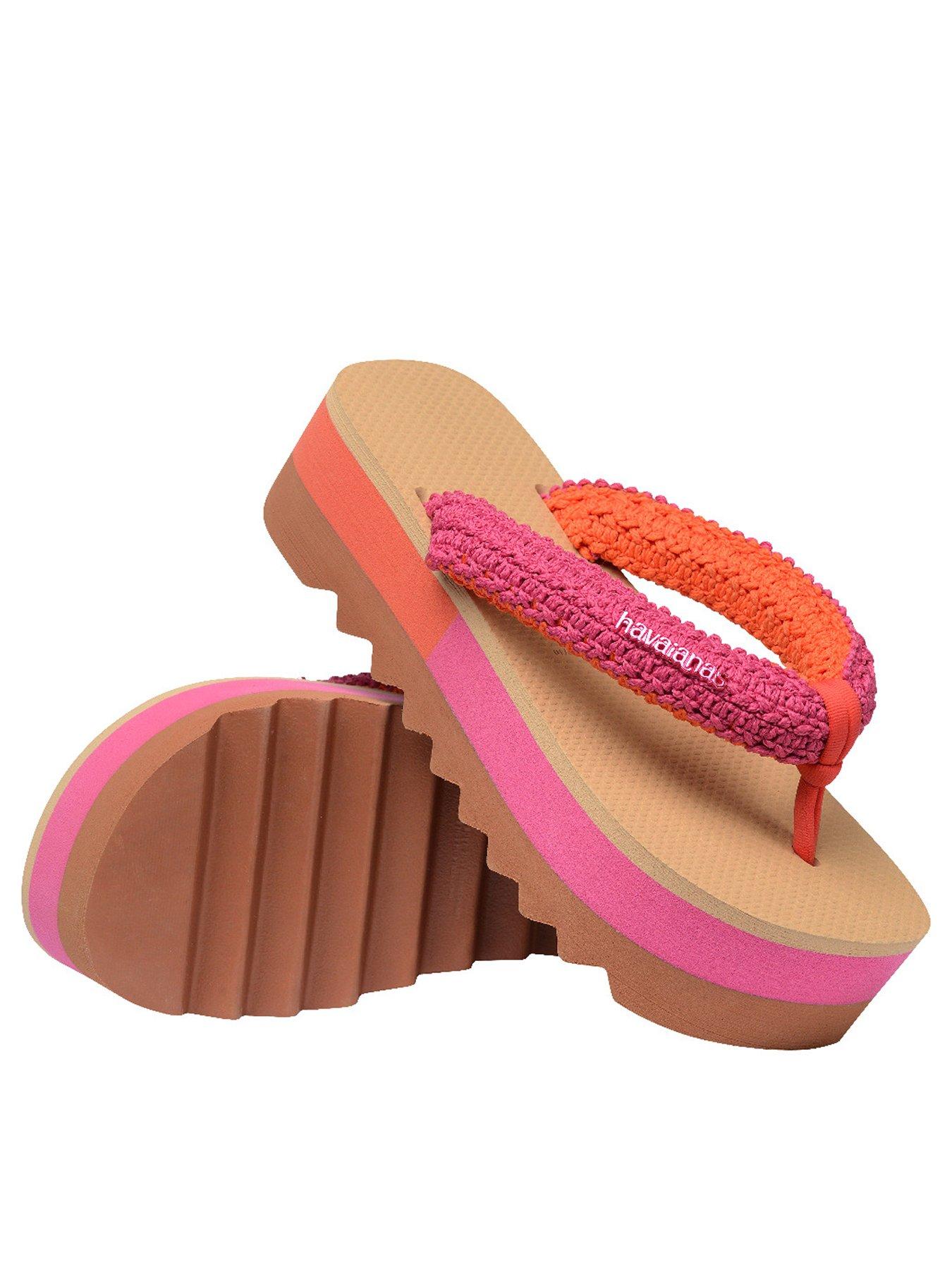 undefined Top High Chunky Boho Flip Flop- Pink