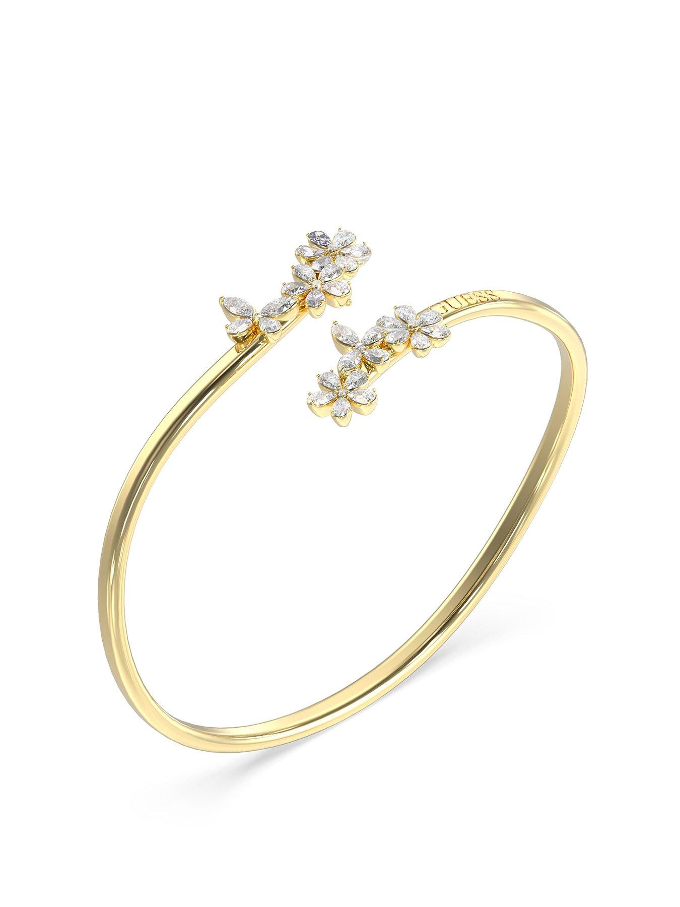Guess gold tone LILY MULTI FLOWERS BANGLE