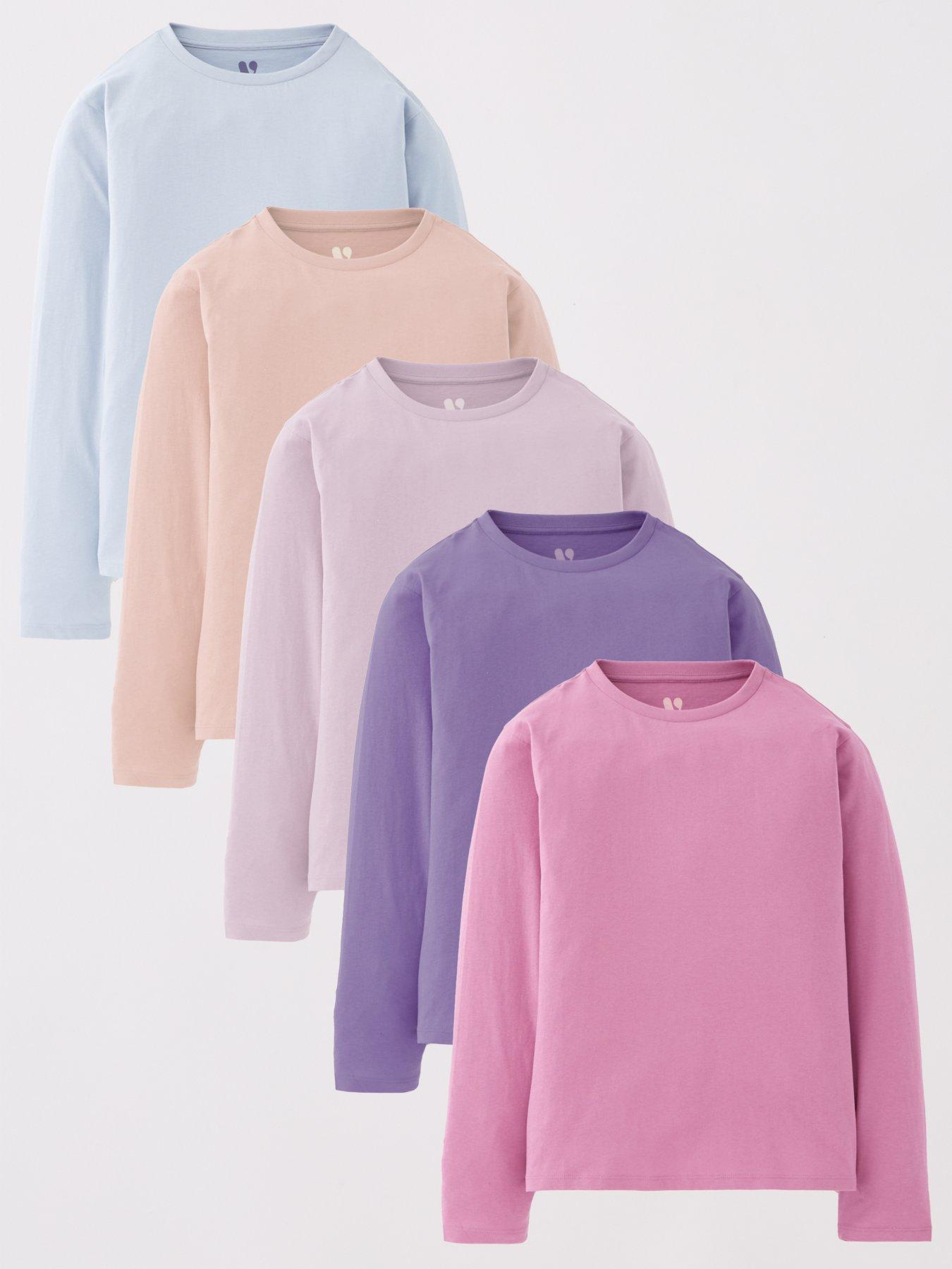 undefined Girls 5 Pack Long Sleeve Tops - Multi