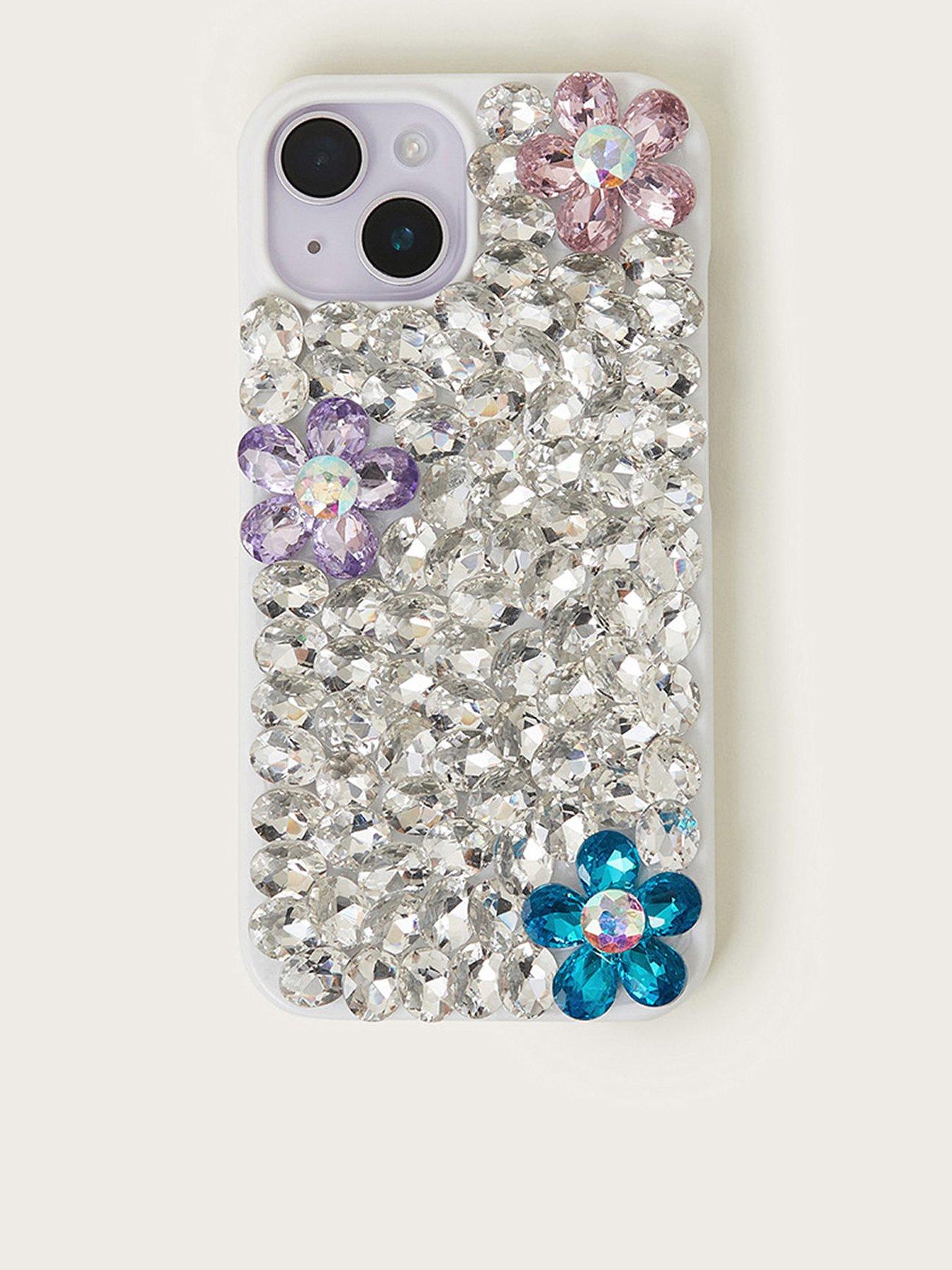 undefined Girls Flower Jewel Phone Case - Light Cream
