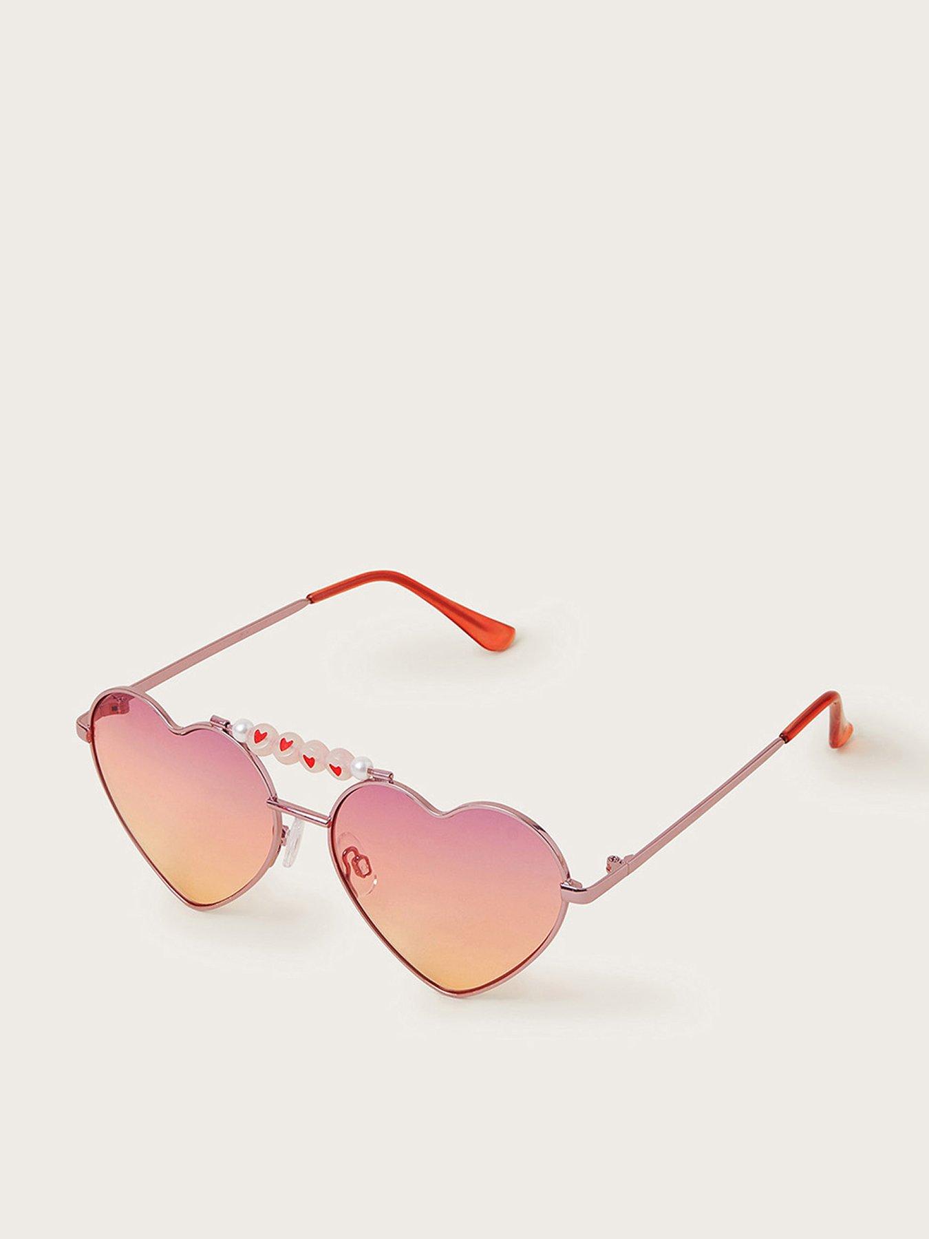 undefined Girls Ombre Heart Aviator Sunglasses - Pink