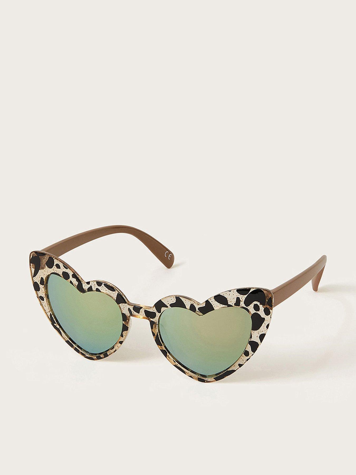 Monsoon Girls Heart-Shape Leopard Print Sunglasses