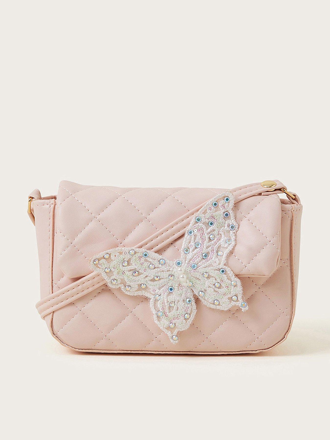 undefined Girls Bling Butterfly Quilted Bag - Pink