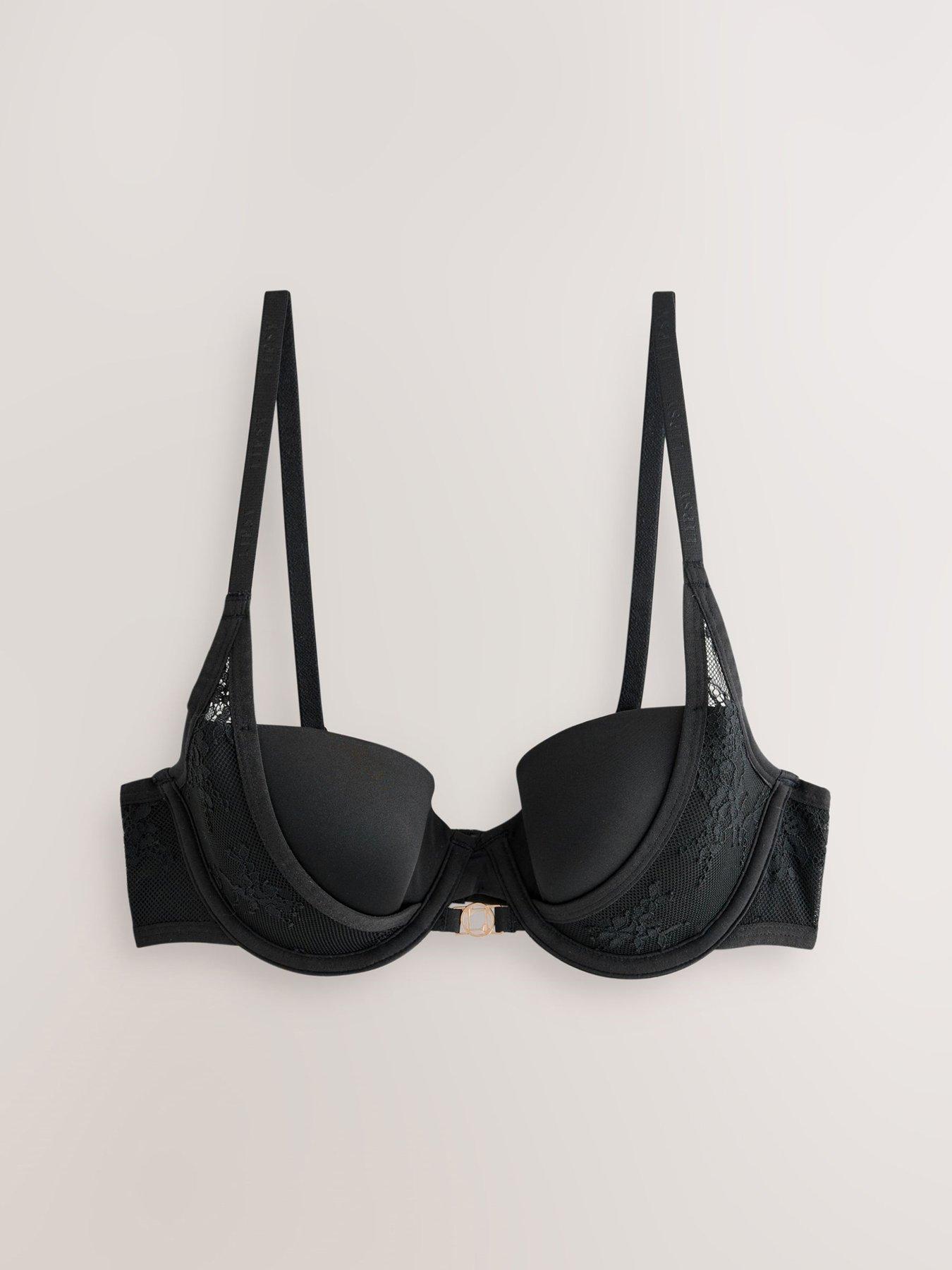Image 4 of 6 of Lipsy Mesh High Apex Bra - Black