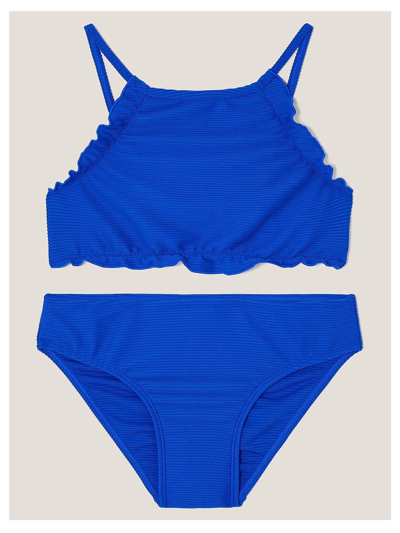 undefined Girls Storm Ribbed Scalloped Bikini - Blue