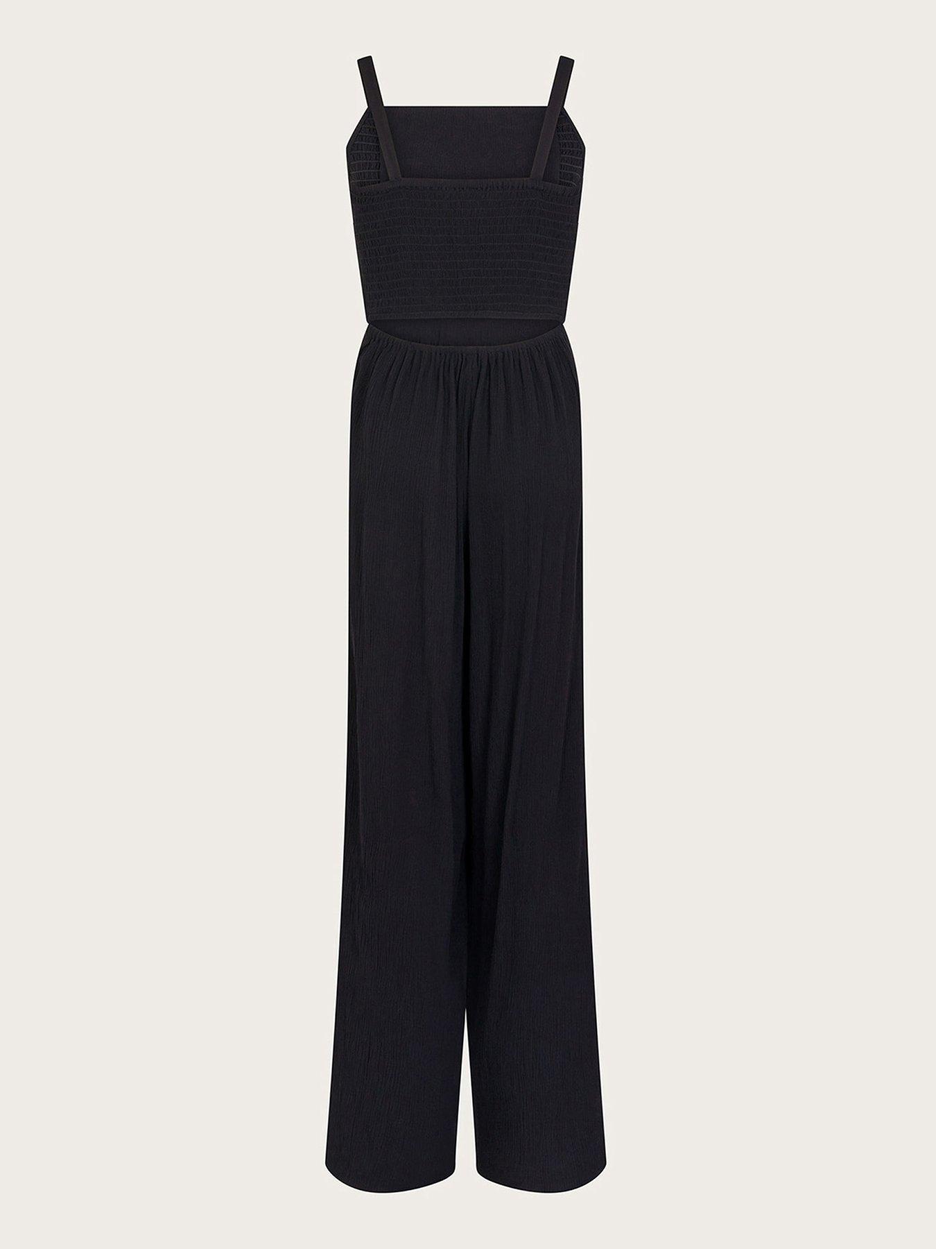 Image 3 of 4 of Monsoon Girls Storm Embroidered Jumpsuit - Black