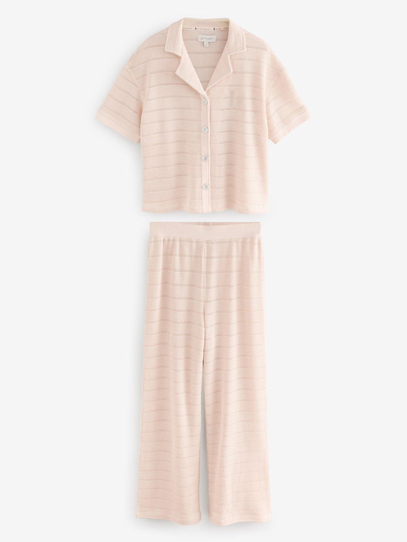 undefined Button Through Knitted Pyjamas - Cream